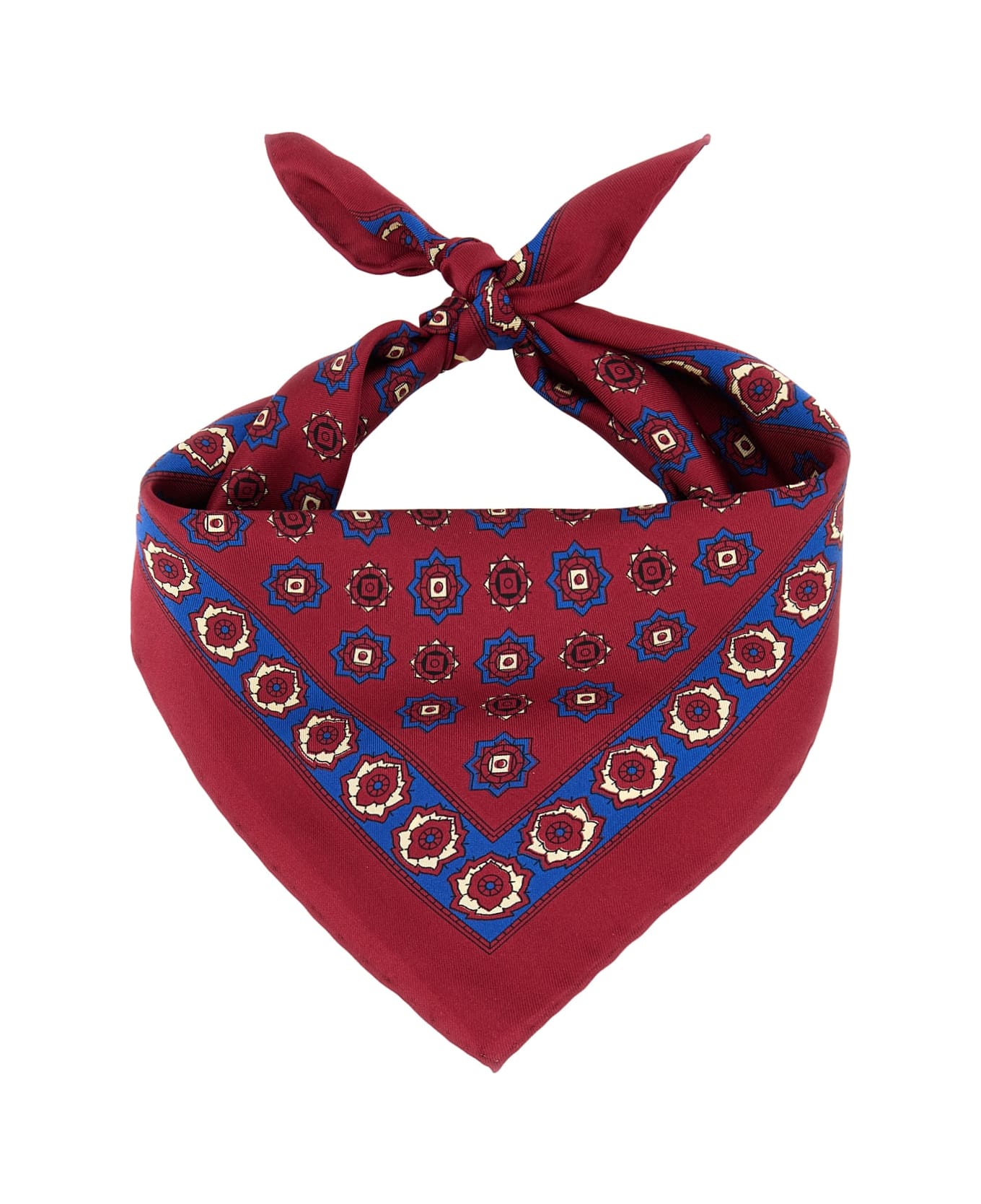 Valentino Garavani Silk Scarf - Bordeaux/bluette/beige