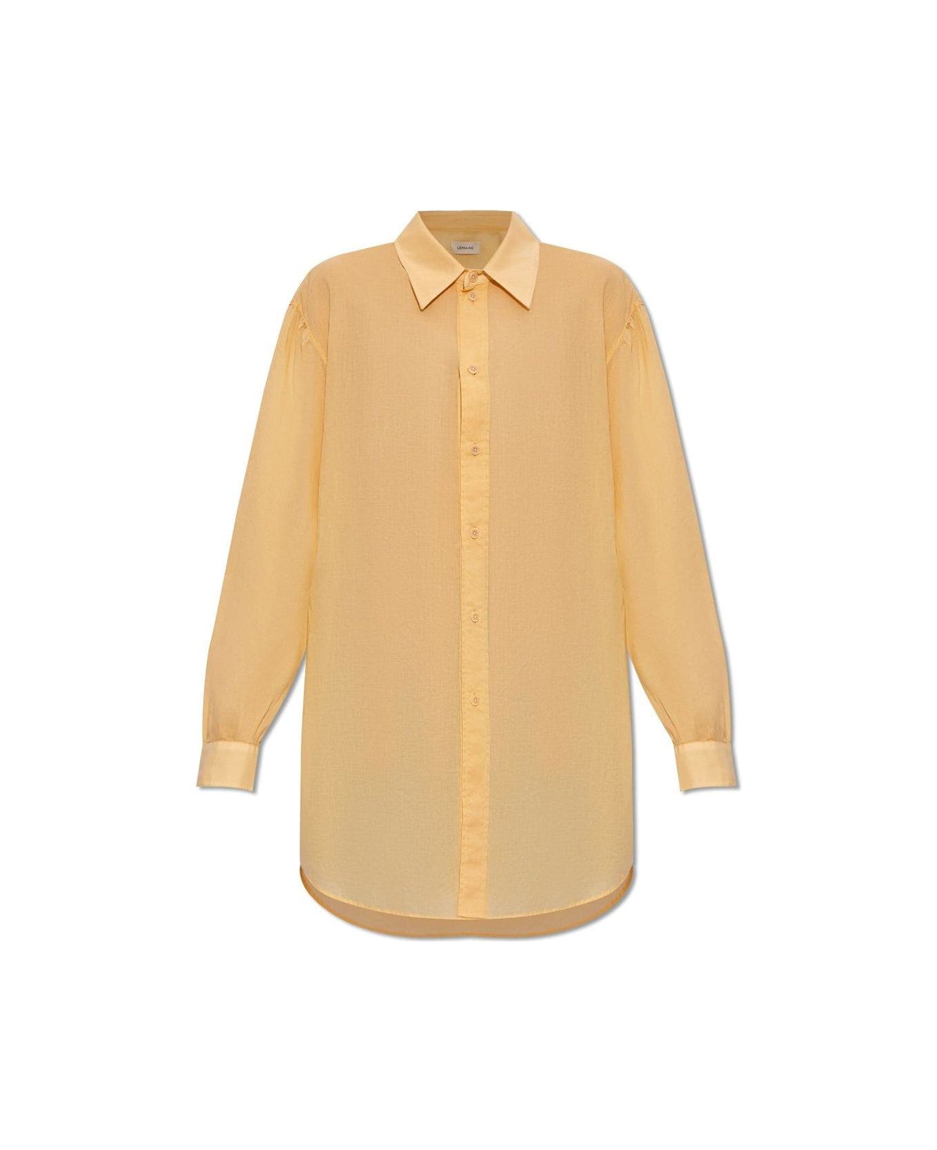 Lemaire Semi-sheer Long Sleeved Buttoned Shirt - Ice Apricot シャツ
