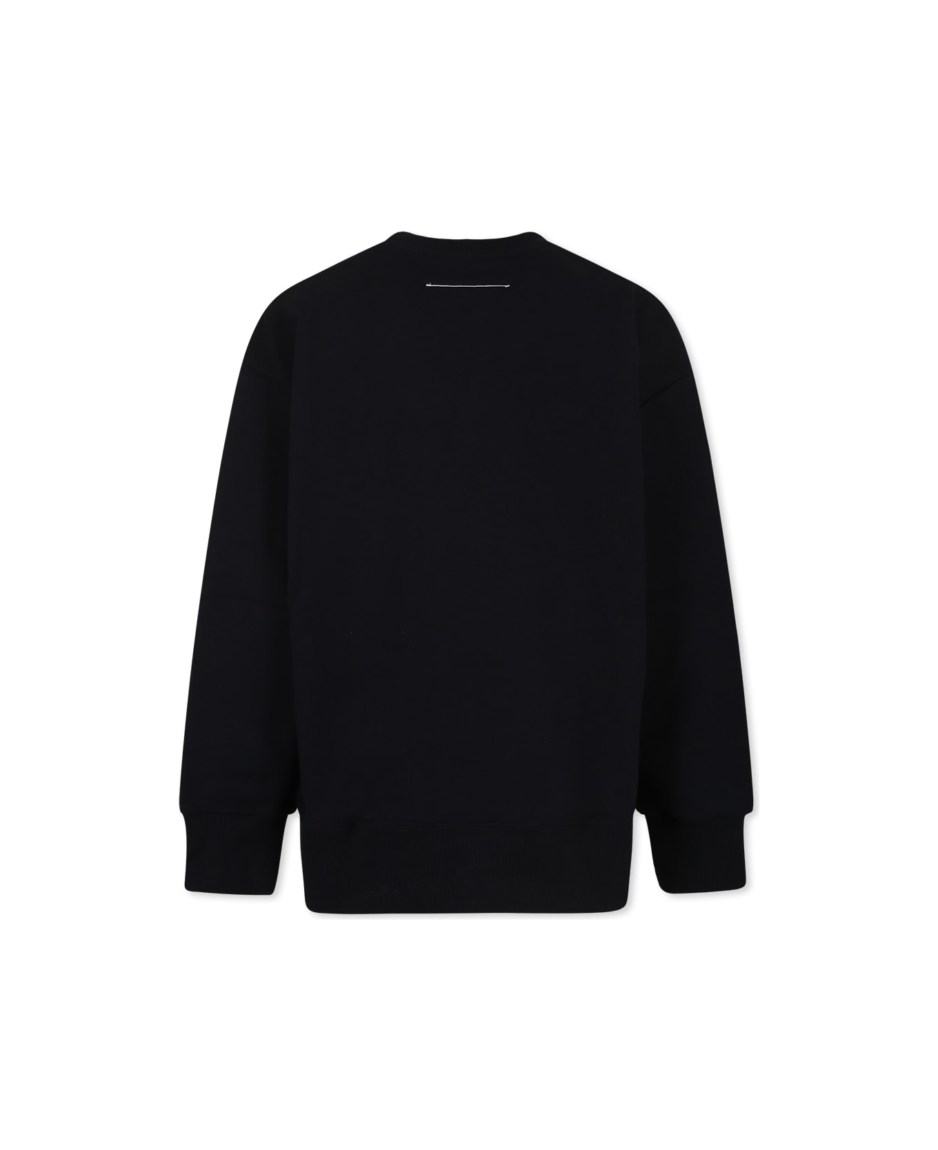 MM6 Maison Margiela Black Sweatshirt For Kids With Logo - Black