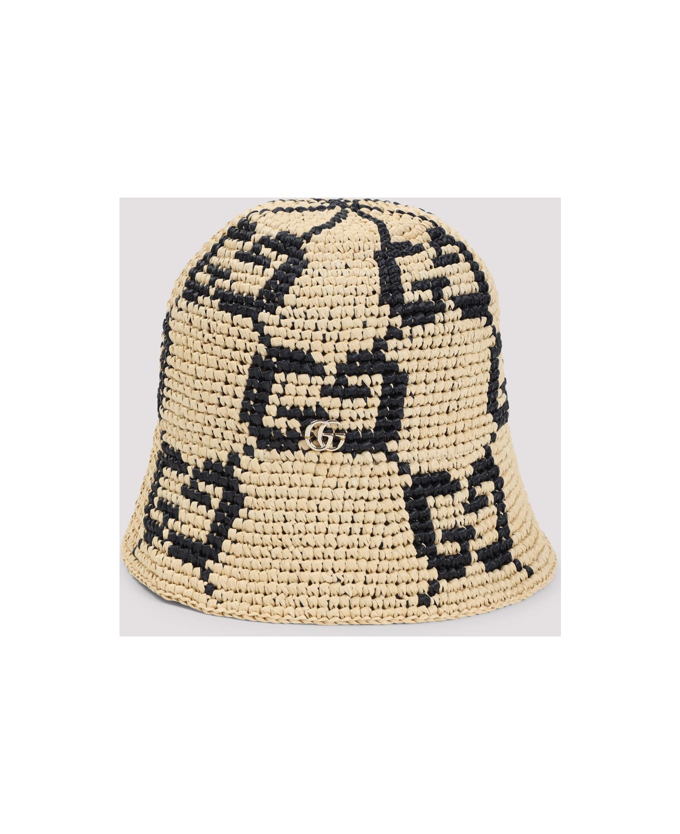Gucci Gg Raffia Hat - Natural Black