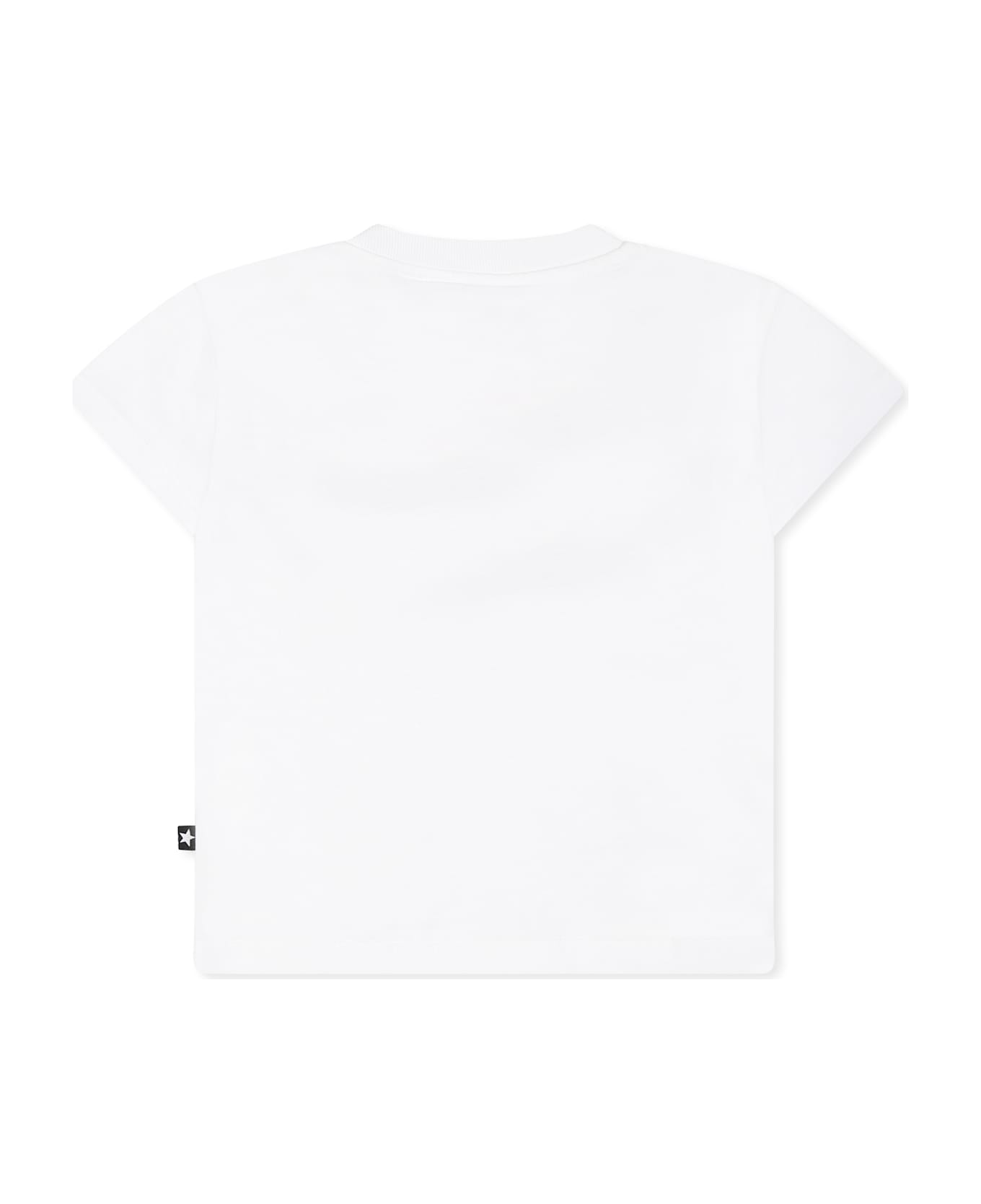 Molo White T-shirt For Babykids With Watermelon Smiley - White