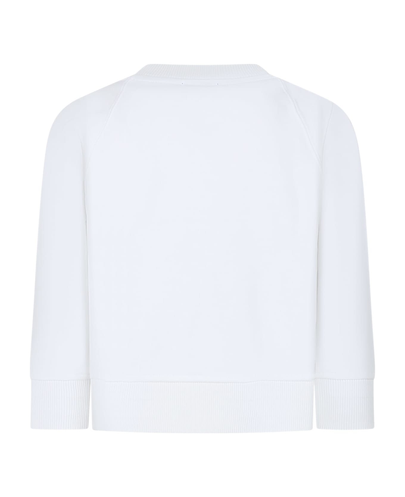 Burberry White Sweatshirt For Boy With Print And Equestrian Knight - White ニットウェア＆スウェットシャツ