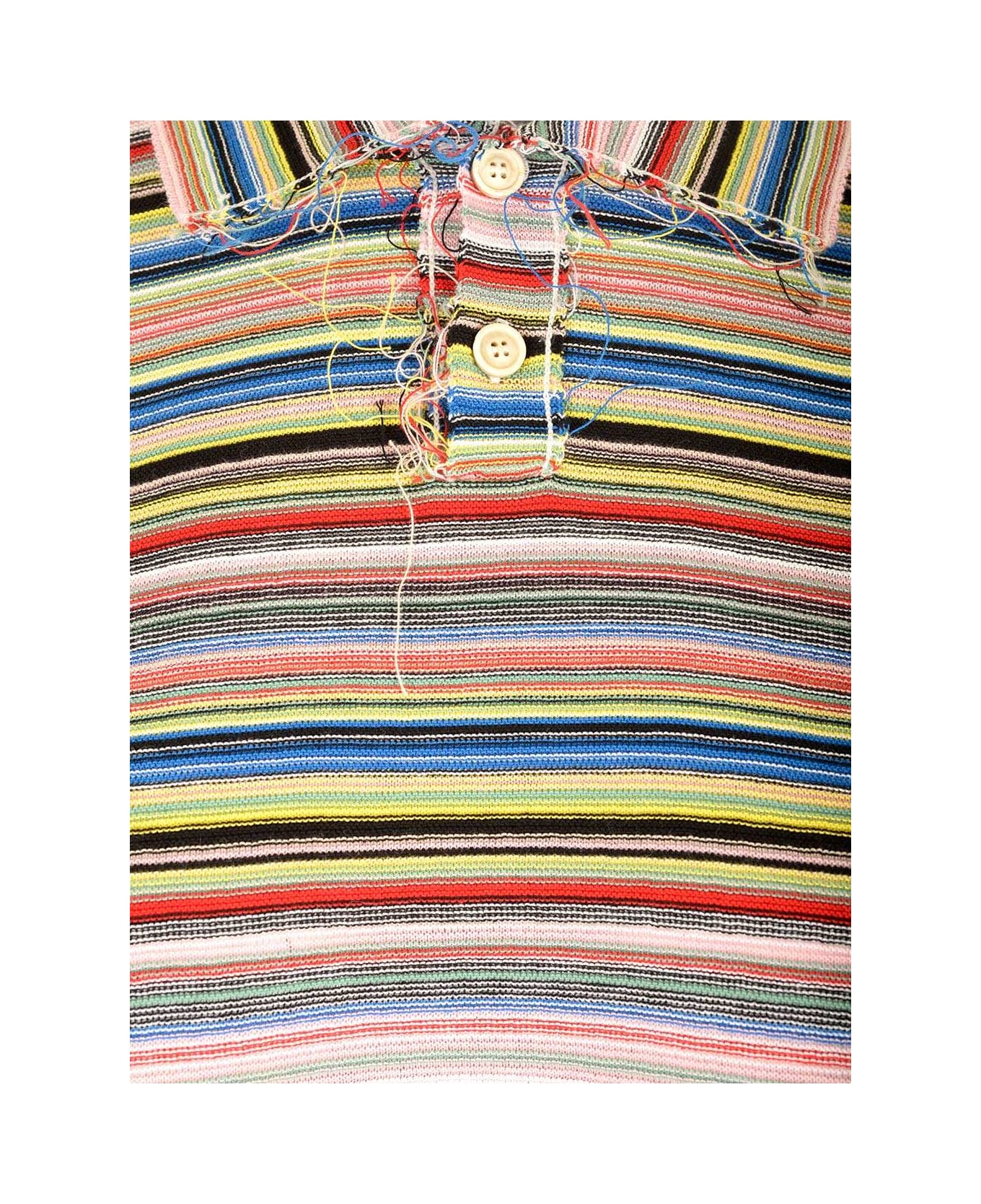 Maison Margiela Striped Jersey Polo Shirt - Stripes color mix ポロシャツ