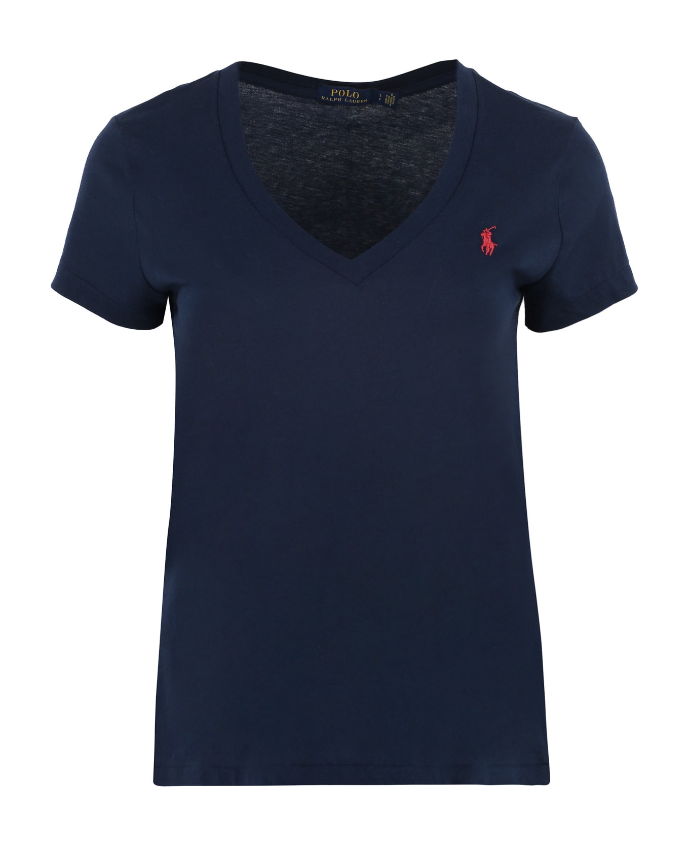 Ralph Lauren Logo Cotton T-shirt - NAVY Tシャツ
