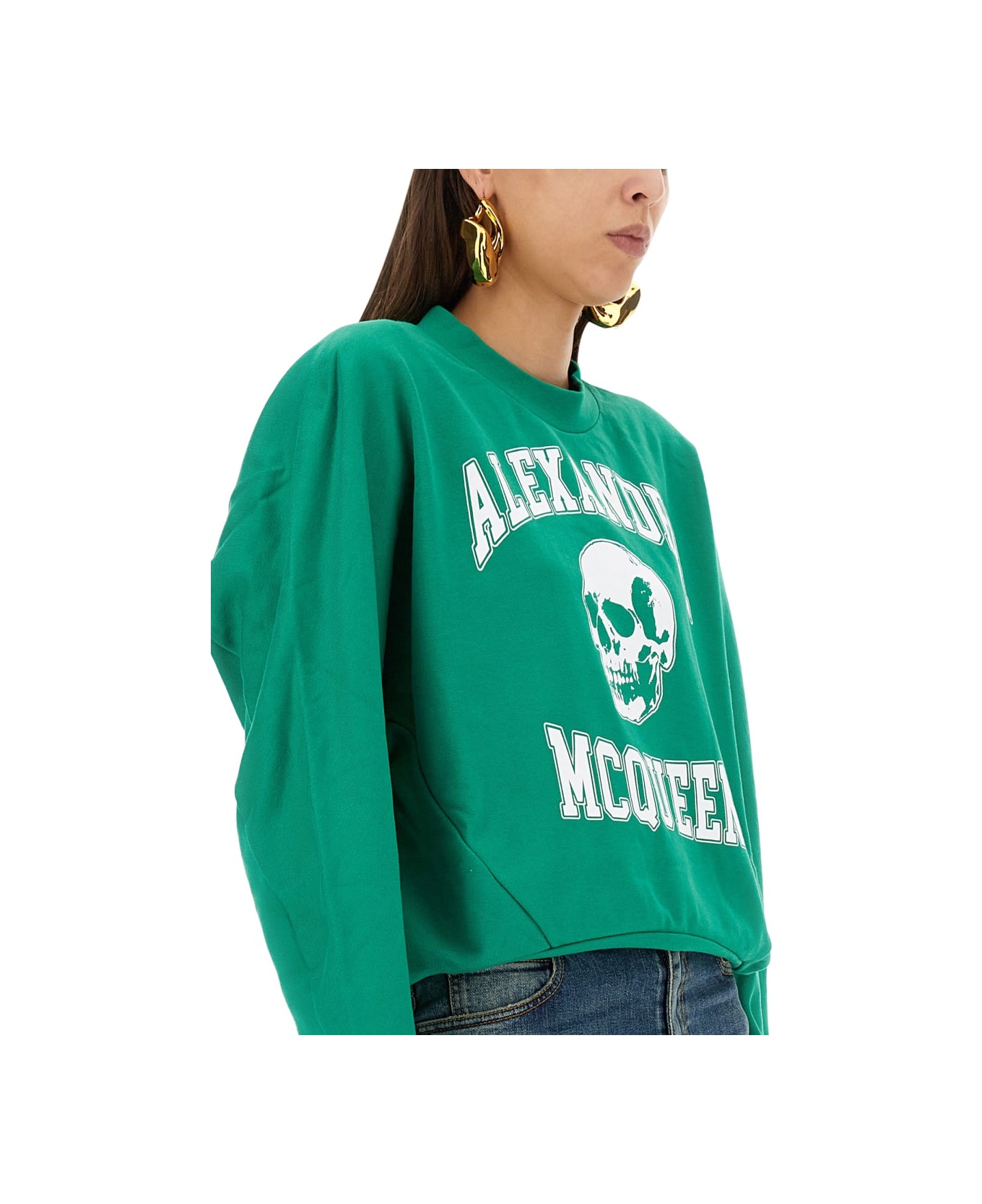 Alexander McQueen Varsiity Skull Sweatshirt - GREEN