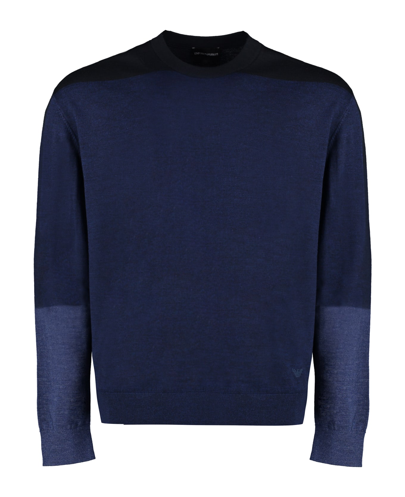 Emporio Armani Virgin Wool Crew-neck Sweater - Blu navy ニットウェア