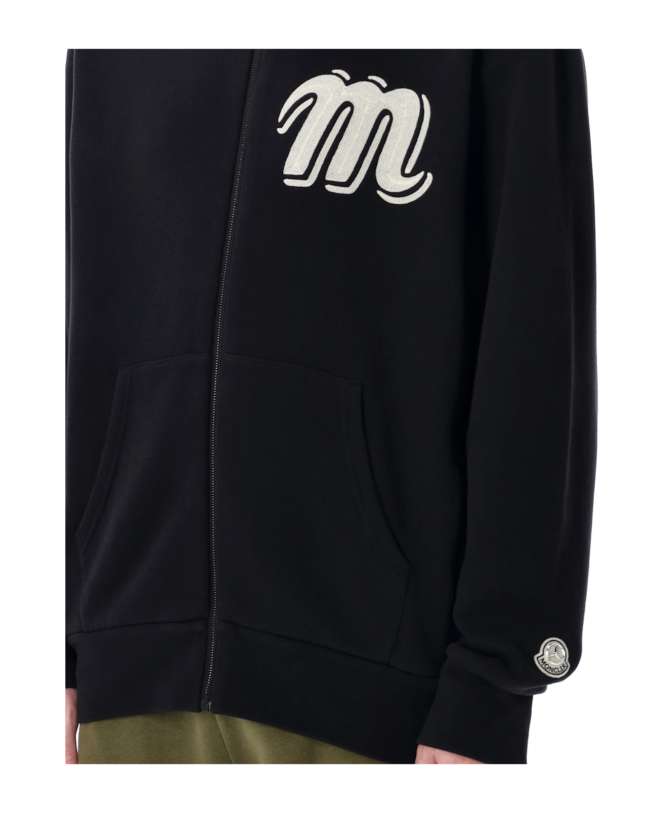 Moncler Genius Zip-up Cotton Hoodie - BLACK