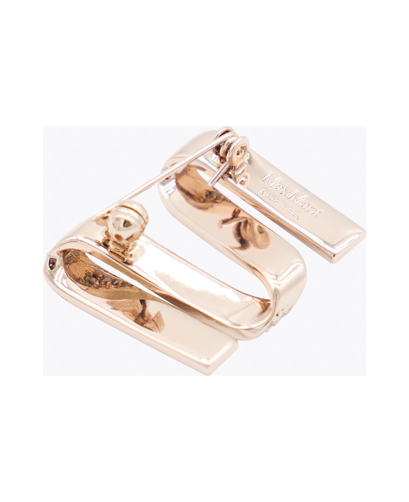 Max Mara Metal Grosgrain M Pin - Brown