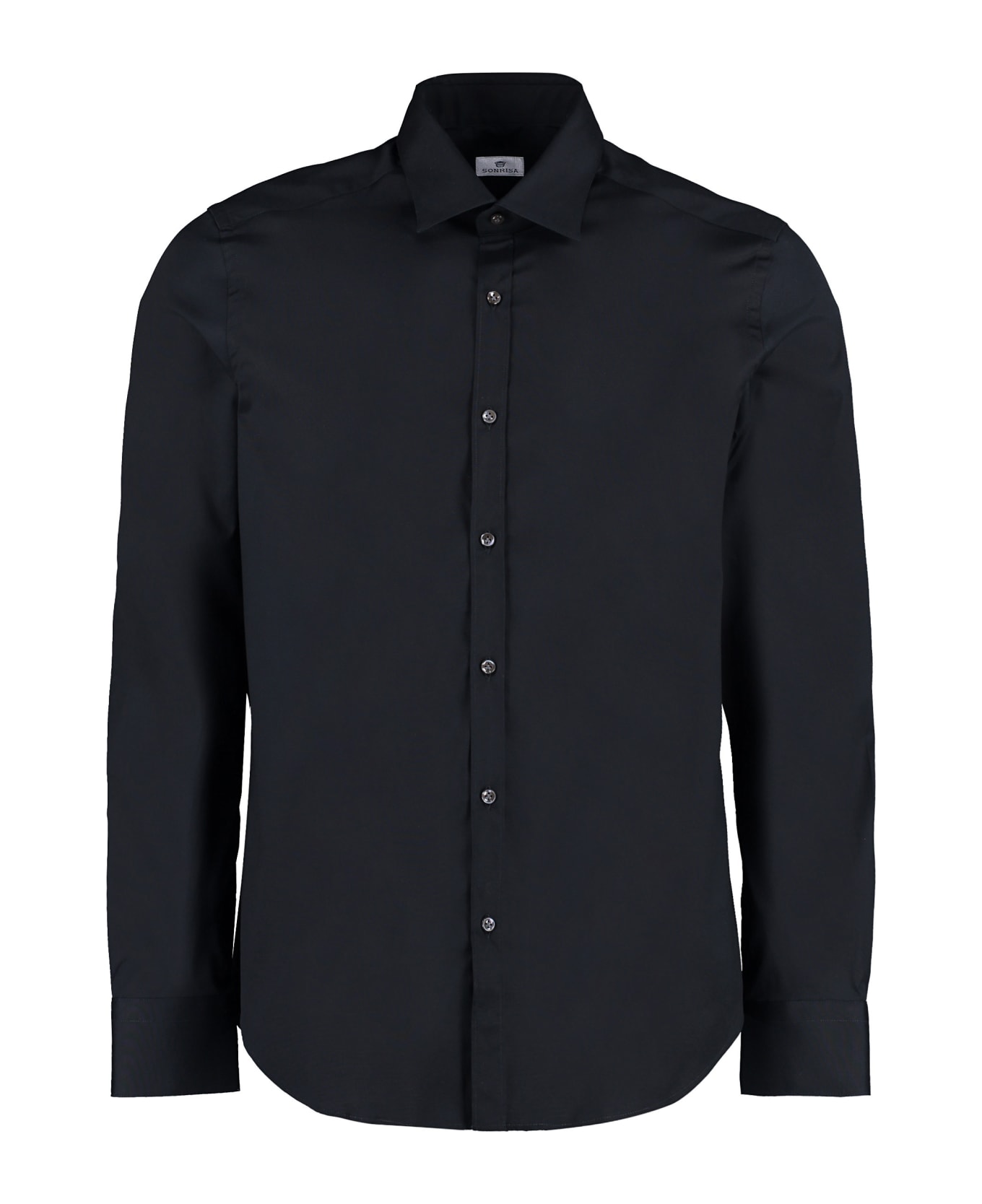 Sonrisa Long Sleeve Stretch Cotton Shirt - black