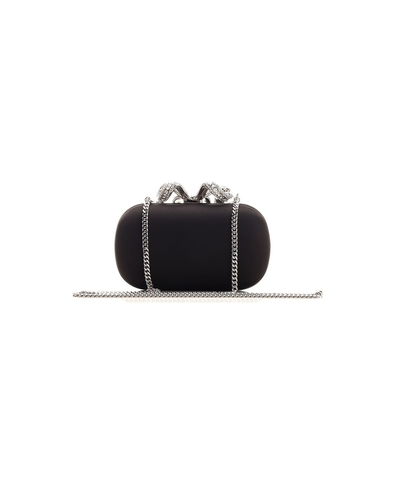self-portrait Clutch Bag With Black Satin Bow - Black