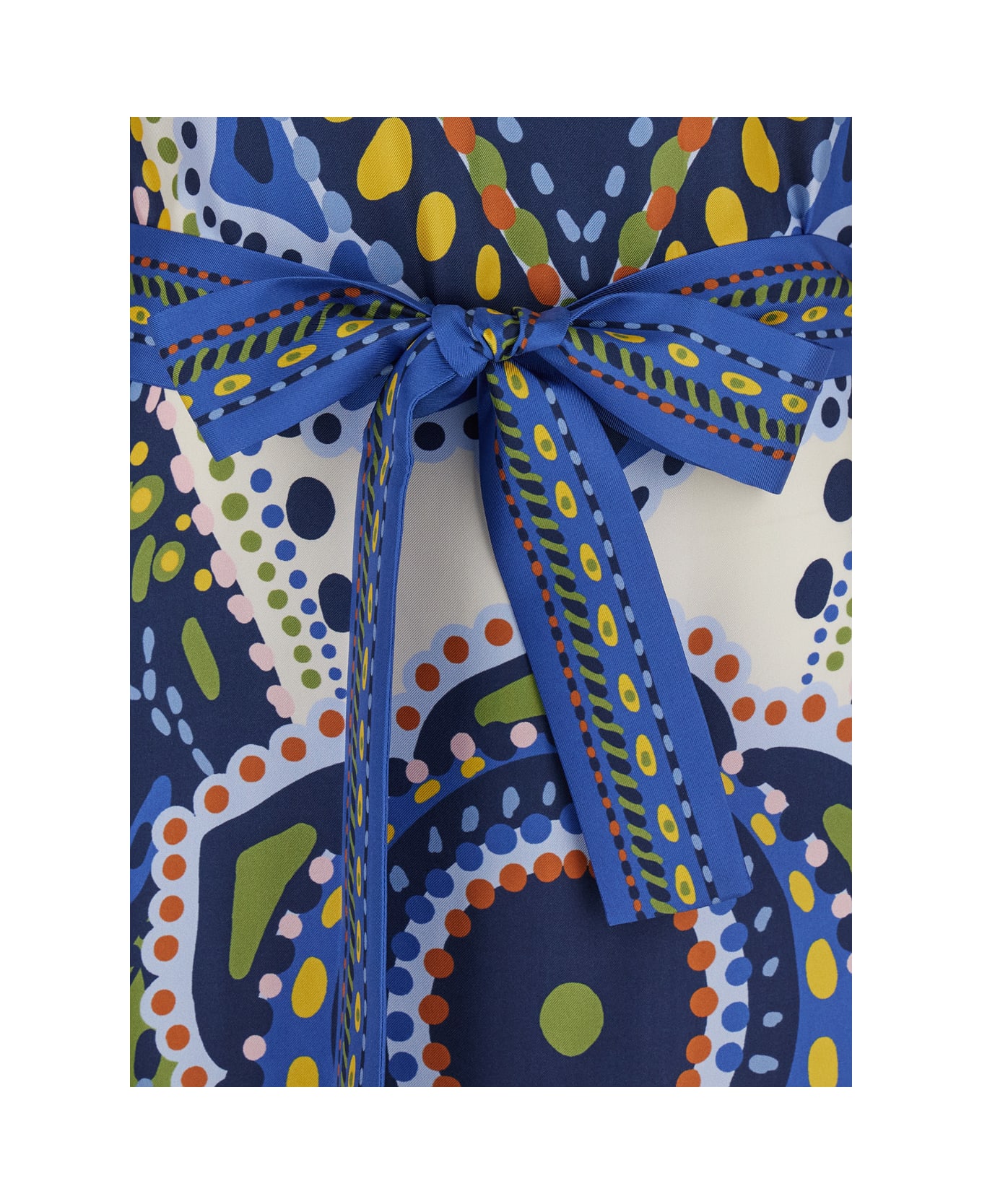 La DoubleJ Multicolor Kaftan With Belted Waist And All-over Graphic Print In Silk Woman - Multicolor