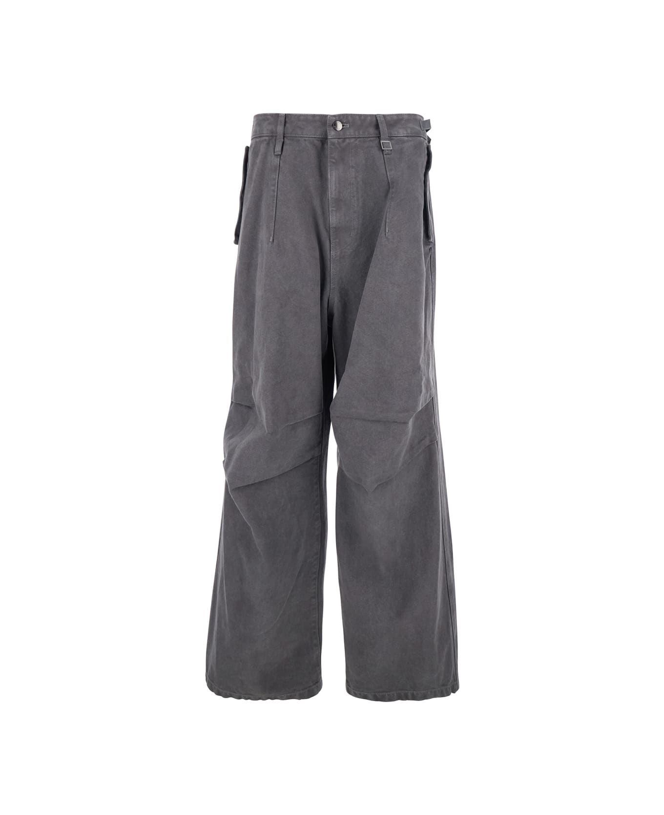 WOOYOUNGMI Grey Pants With Belt Loops In Cotton Man - Grey