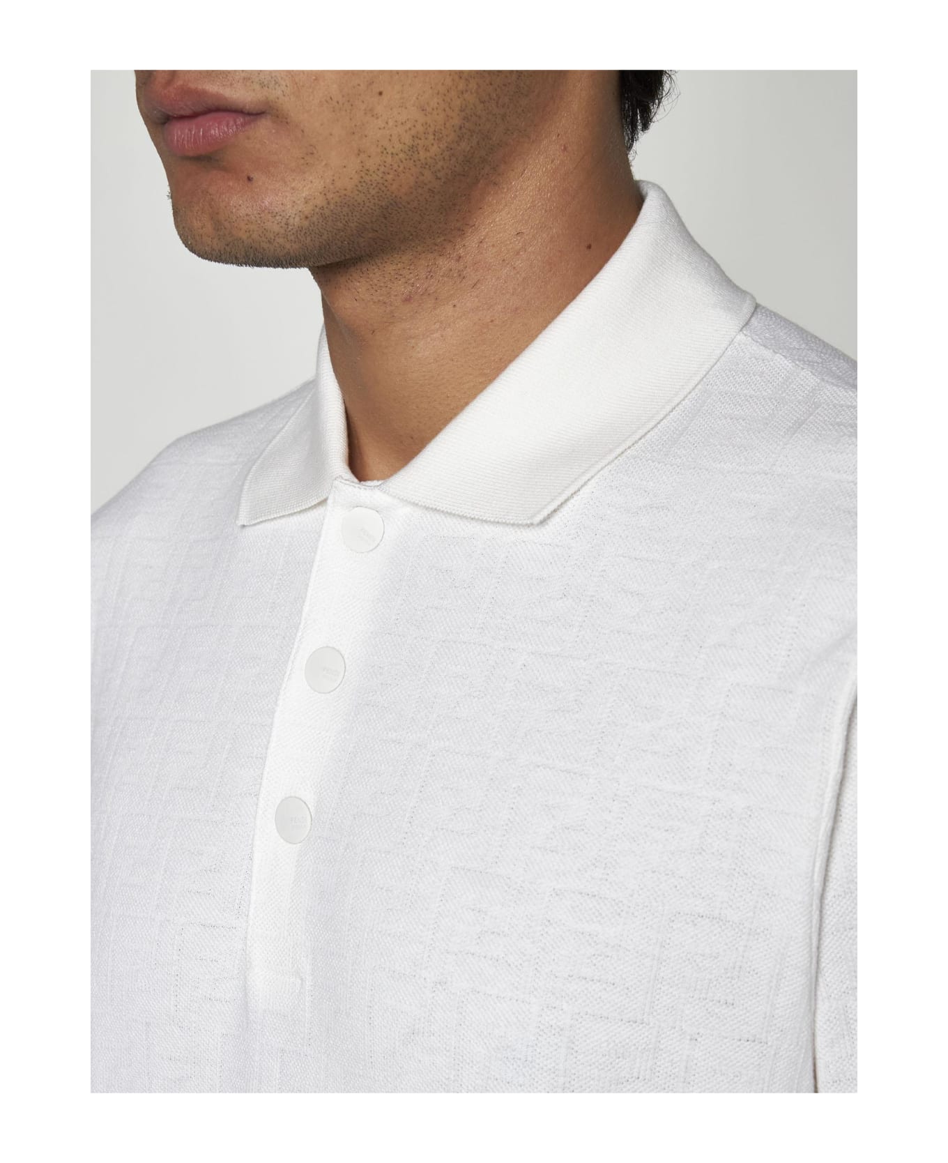 Fendi Pique Cotton Polo Shirt - Naturale