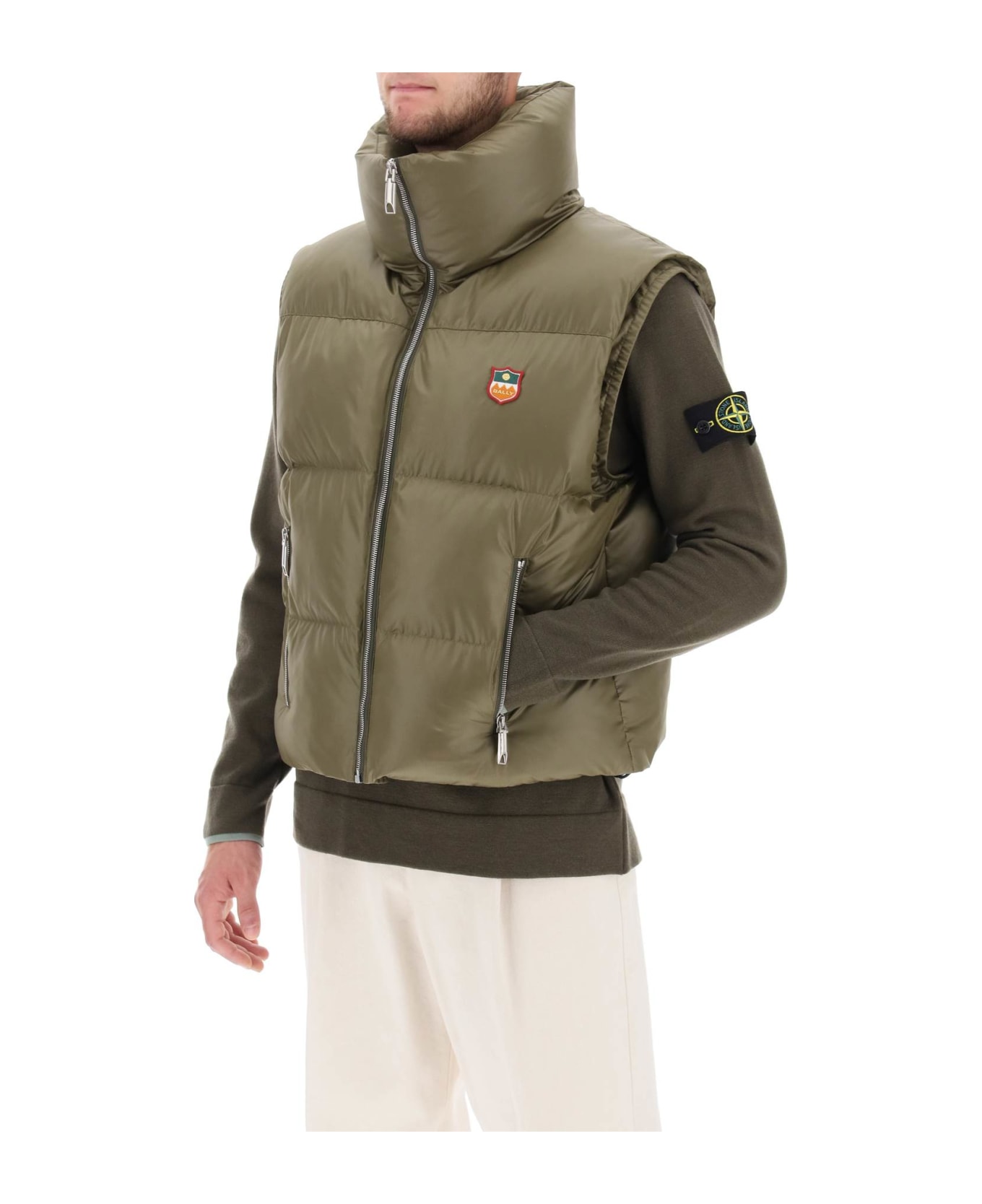 Bally Padded Vest In Ripstop - OLIVE GREEN 23 (Green)