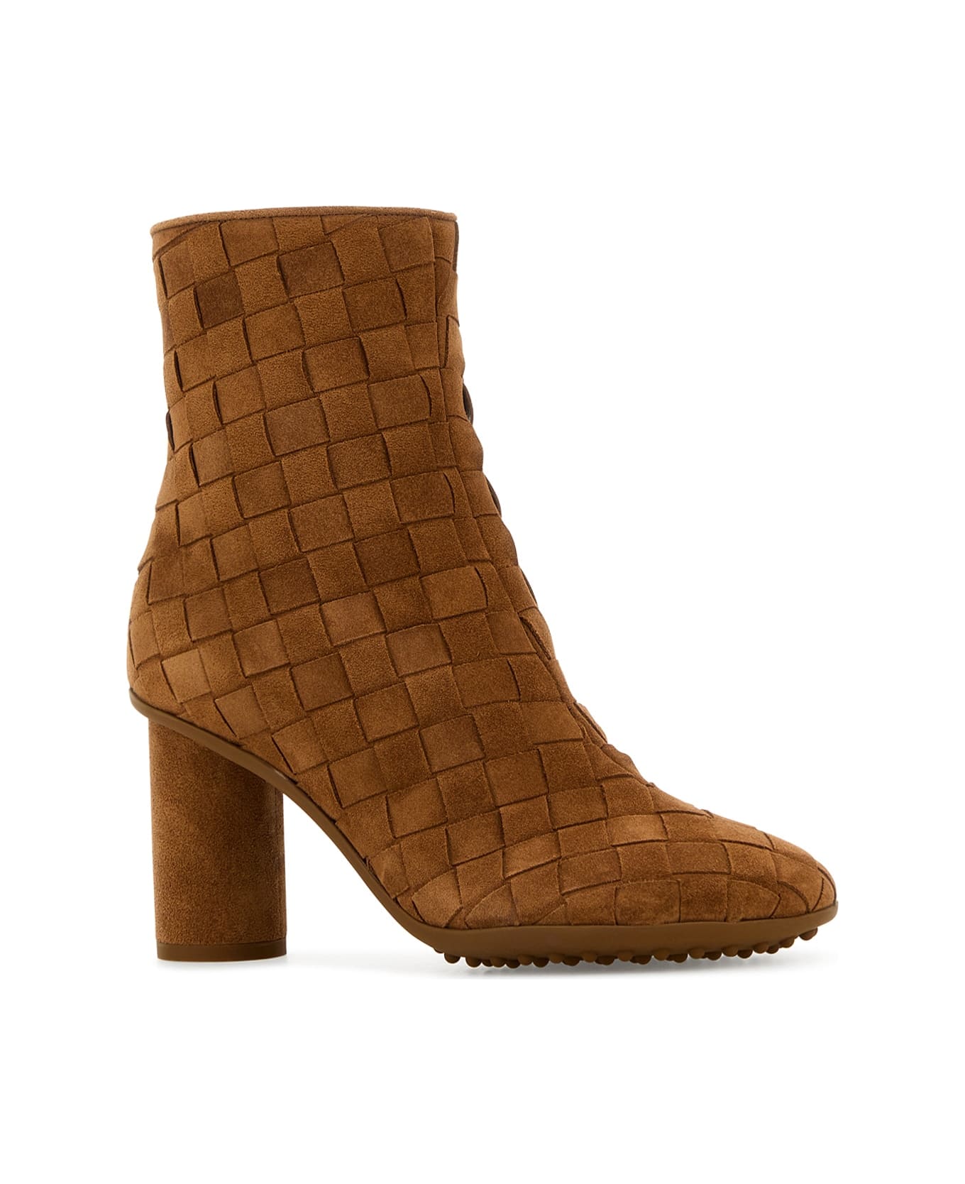 Bottega Veneta Boot Ankle Intreccio Suede - CARAMEL