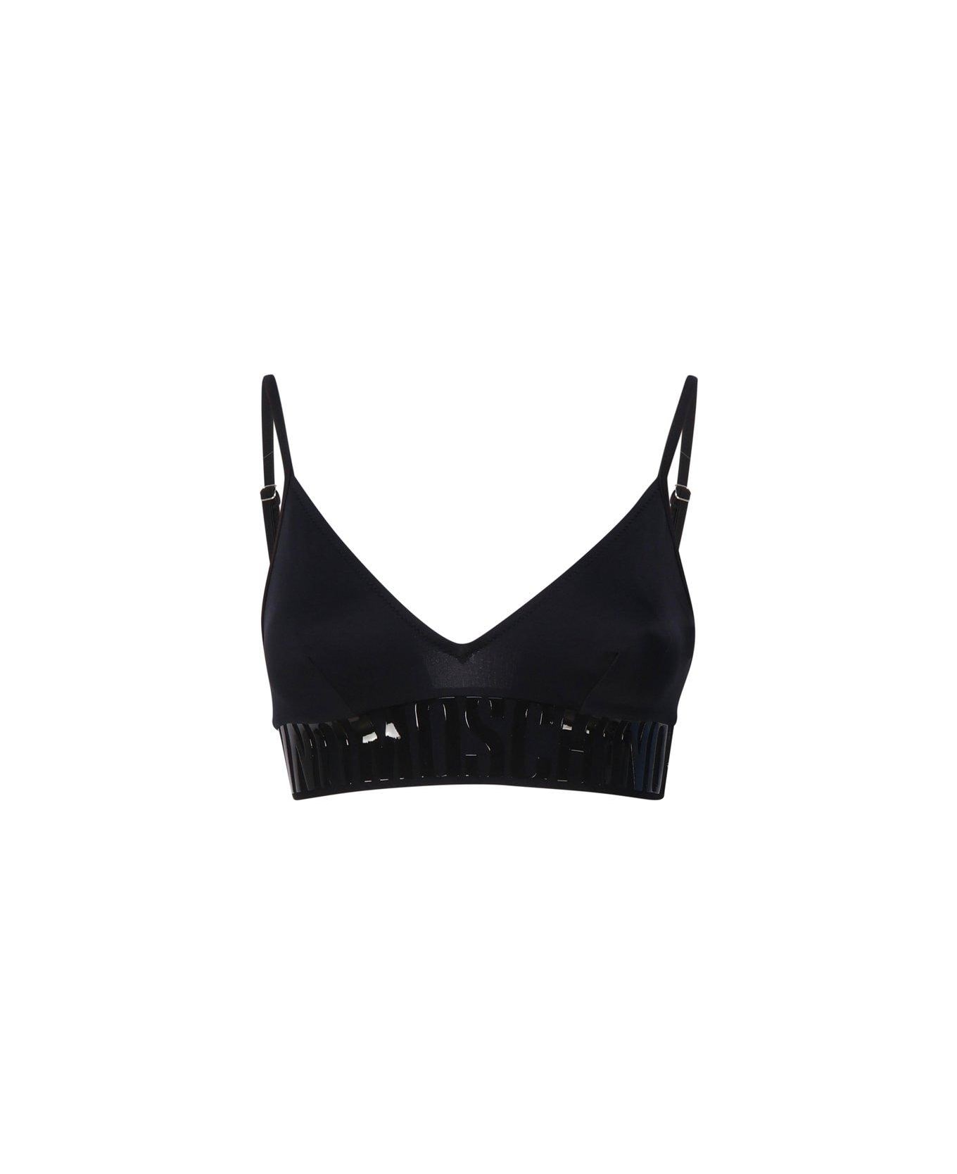 Moschino Logo Underband Bikini Top - Black ブラジャー