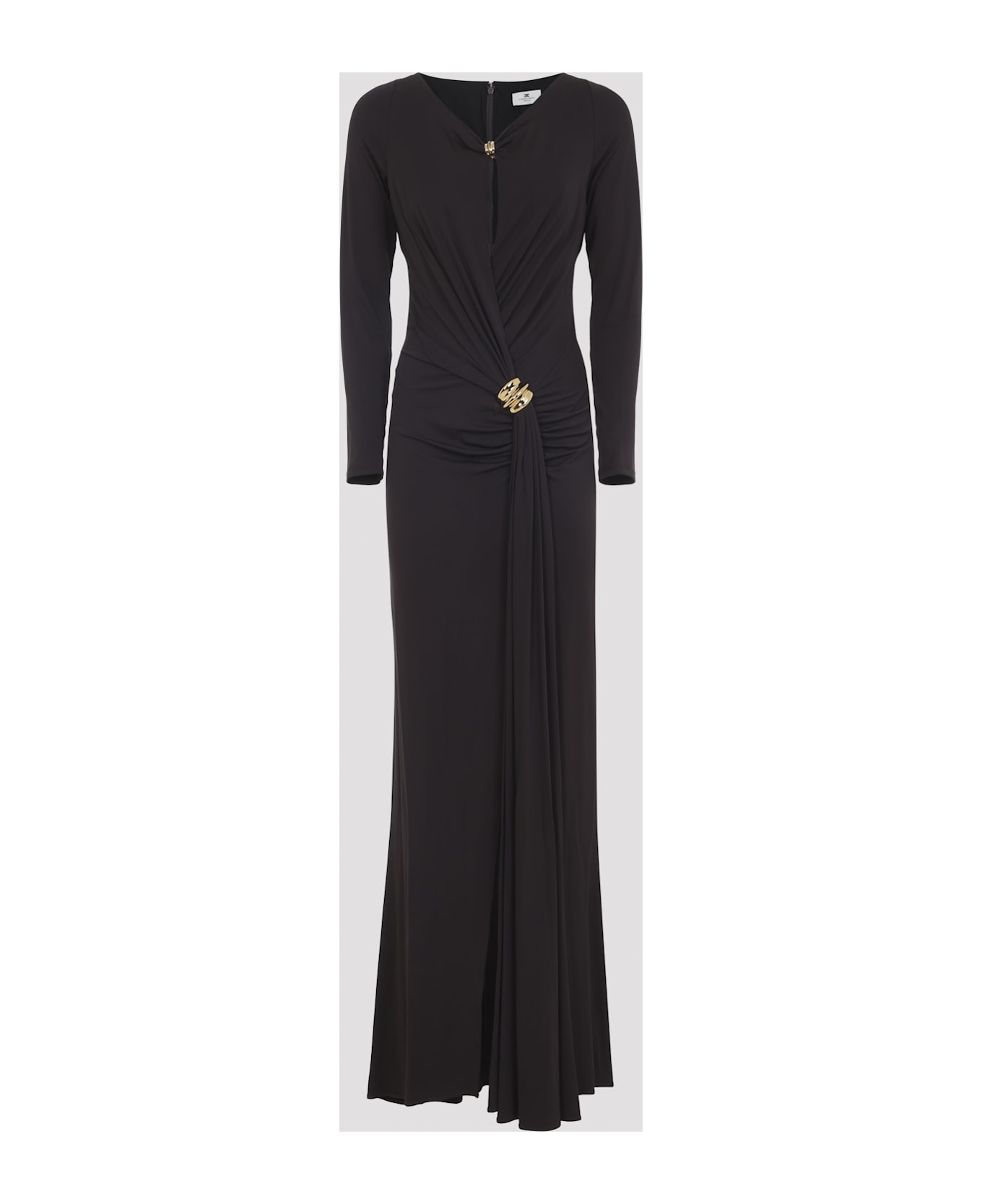 Elisabetta Franchi Jersey Brown Gown - Dark Chocolate