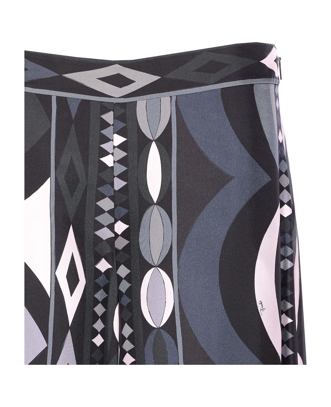 Pucci Wide Pants Pesci Print - Black