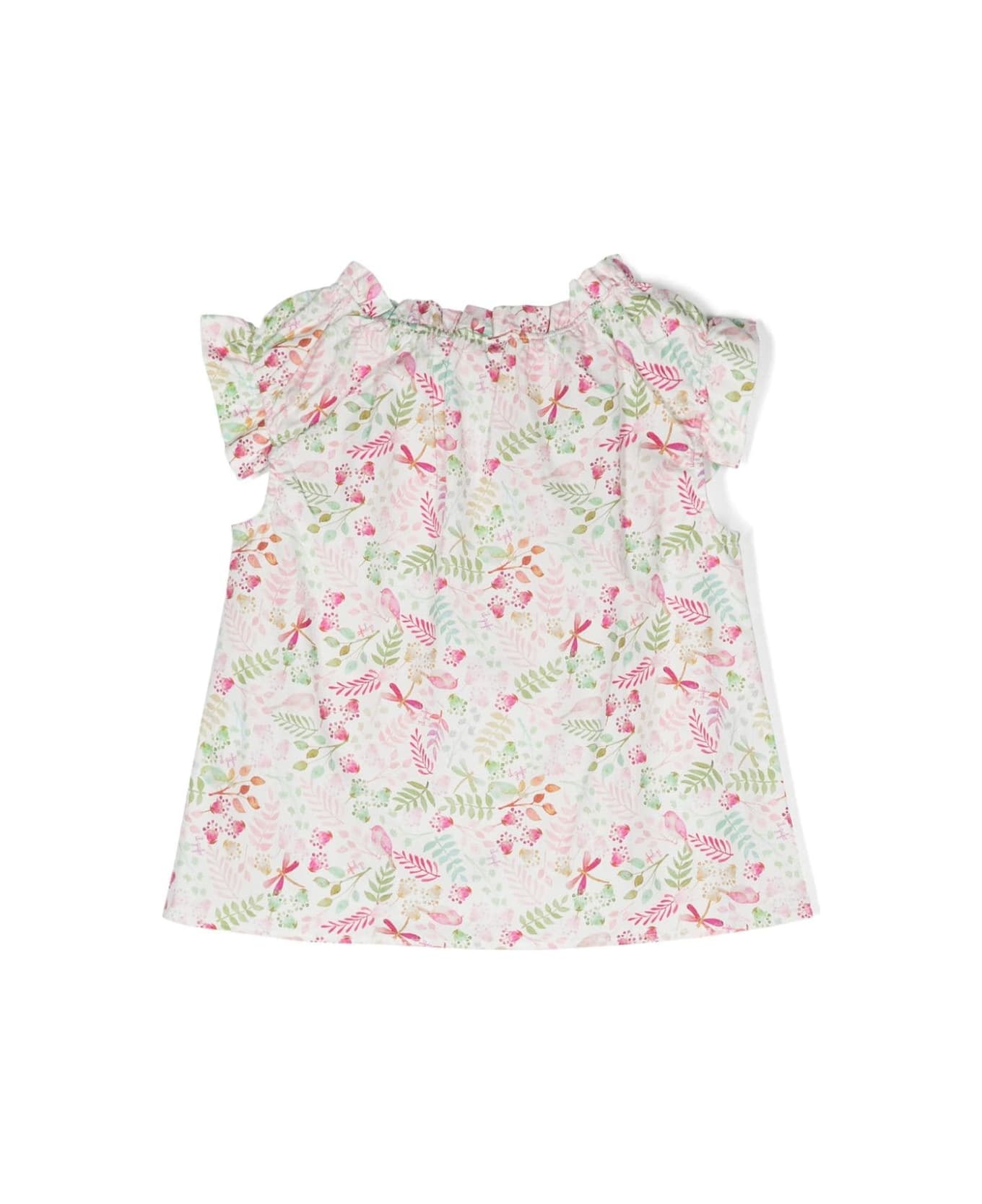 Il Gufo Top With Exclusive Flower Print In Pink Pepper Colour - Pink トップス