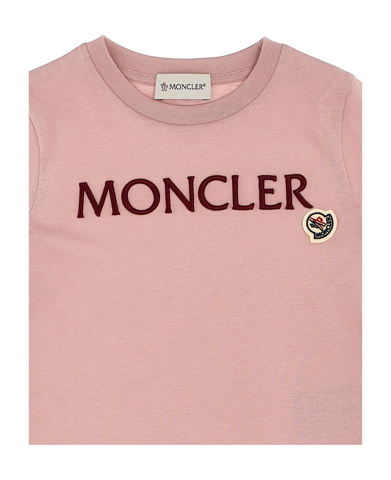 Moncler Logo Embroidery T-shirt - Pink