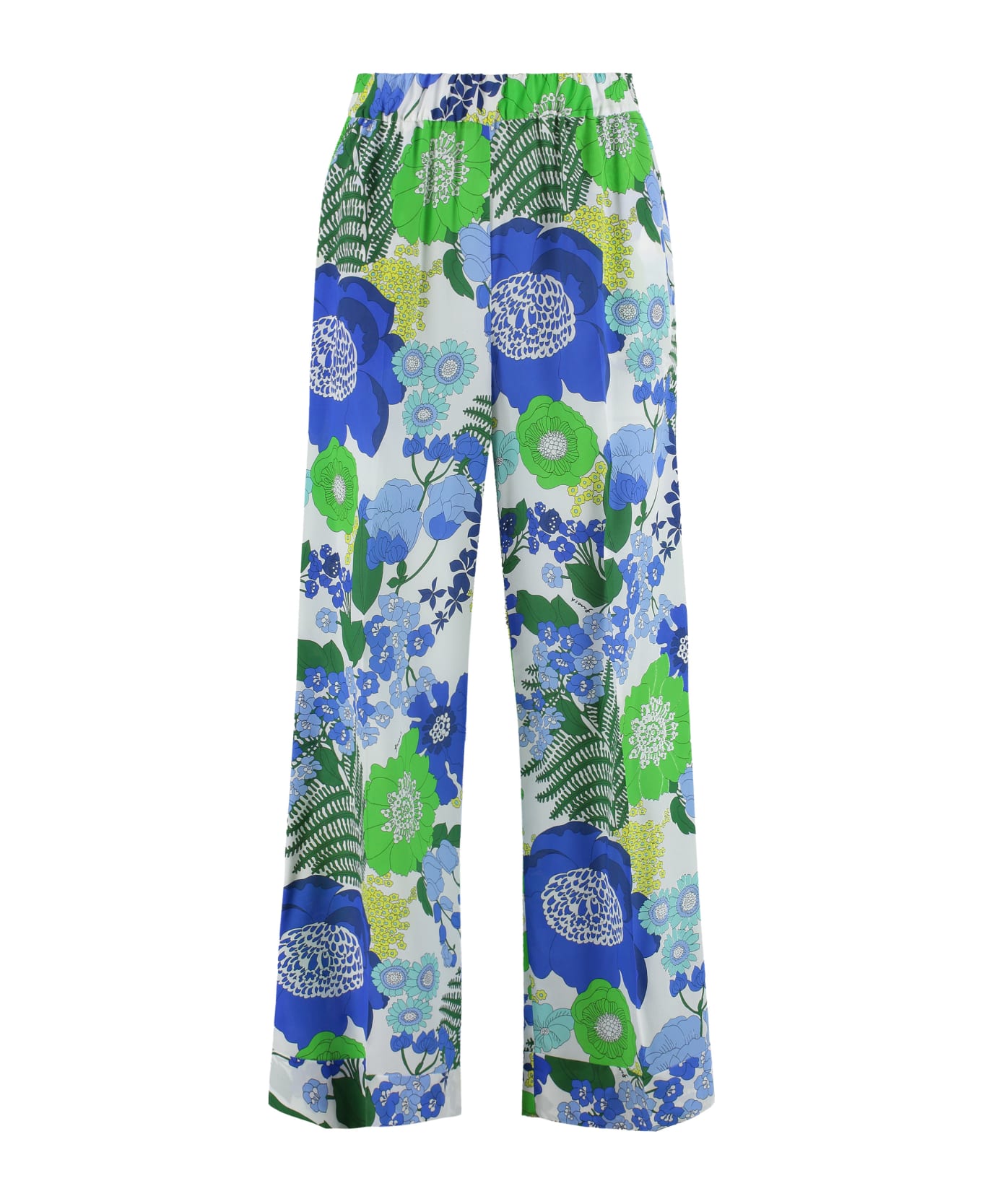 Parosh Printed Silk Pants - Multicolor ボトムス