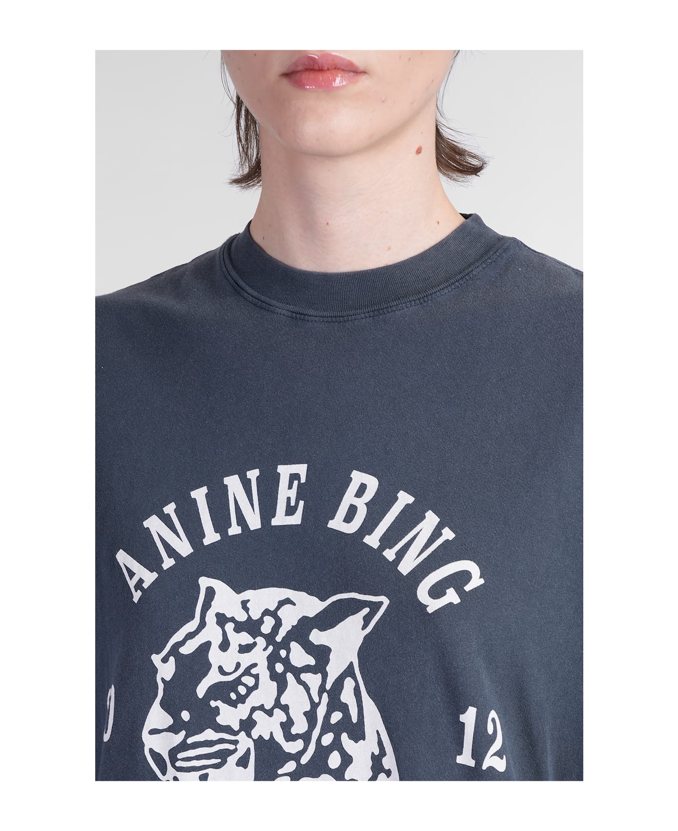 Anine Bing Avi T-shirt In Black Cotton - black