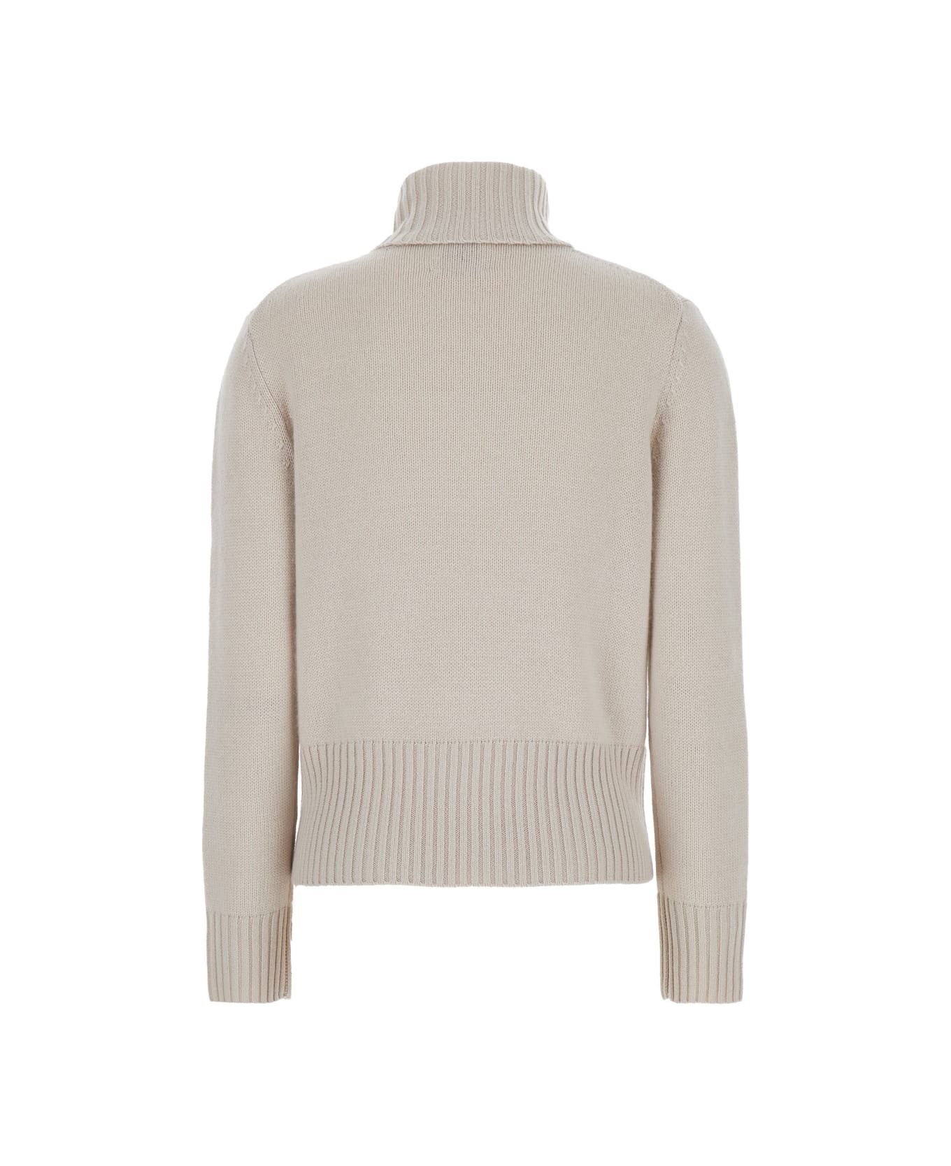 Allude Beige High Neck Sweater In Wool And Cashmere Woman - Beige