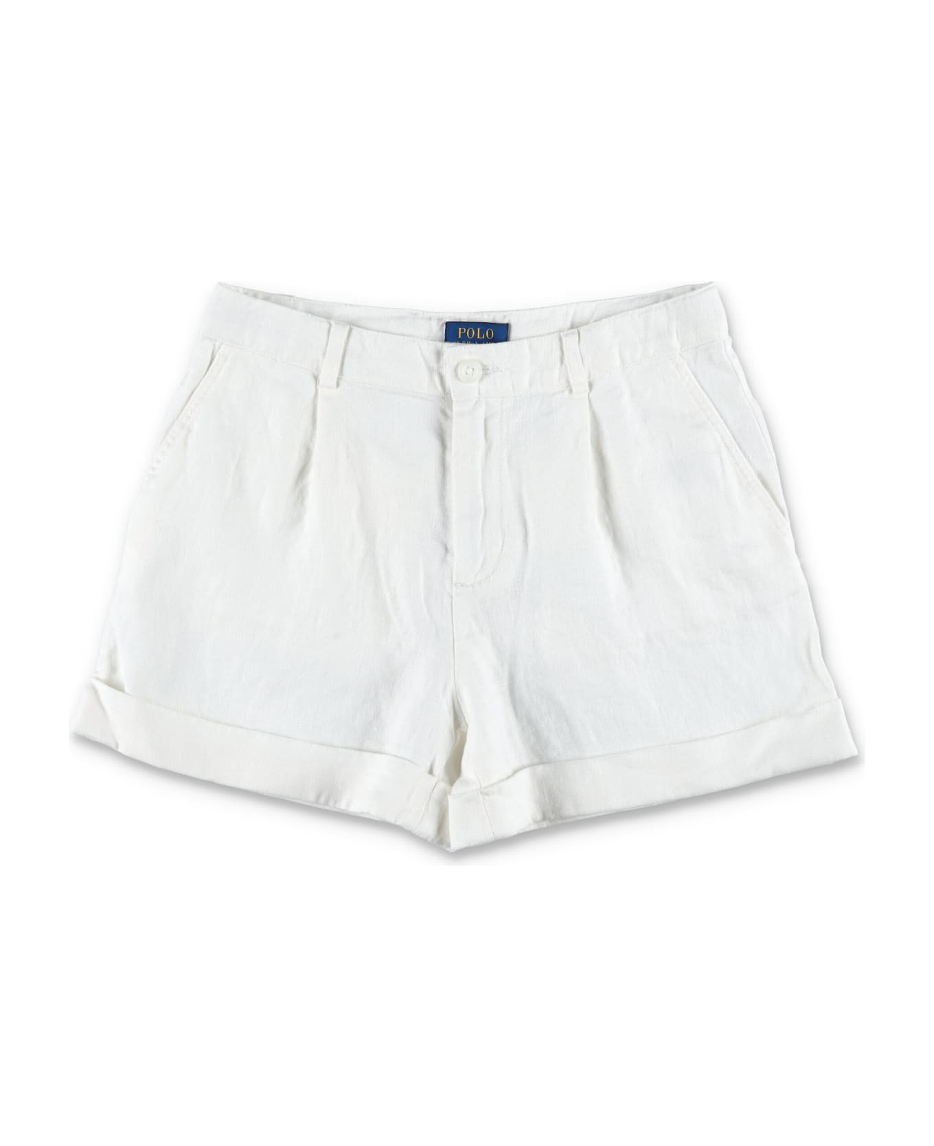 Polo Ralph Lauren Pleated Linen Shorts - Bianco ボトムス