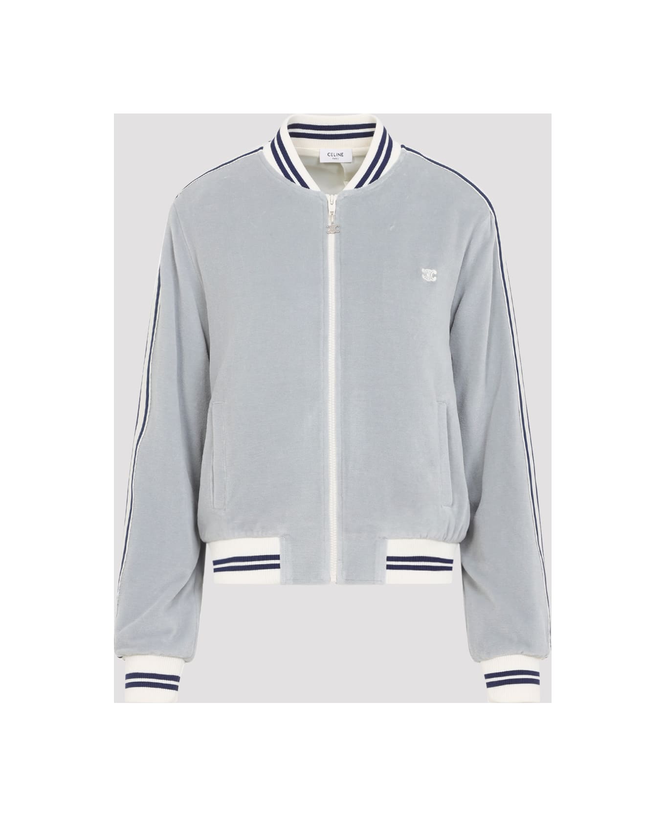 Celine Teddy Tracksuit Triomphe Jacket - Glaise Navy Ecru