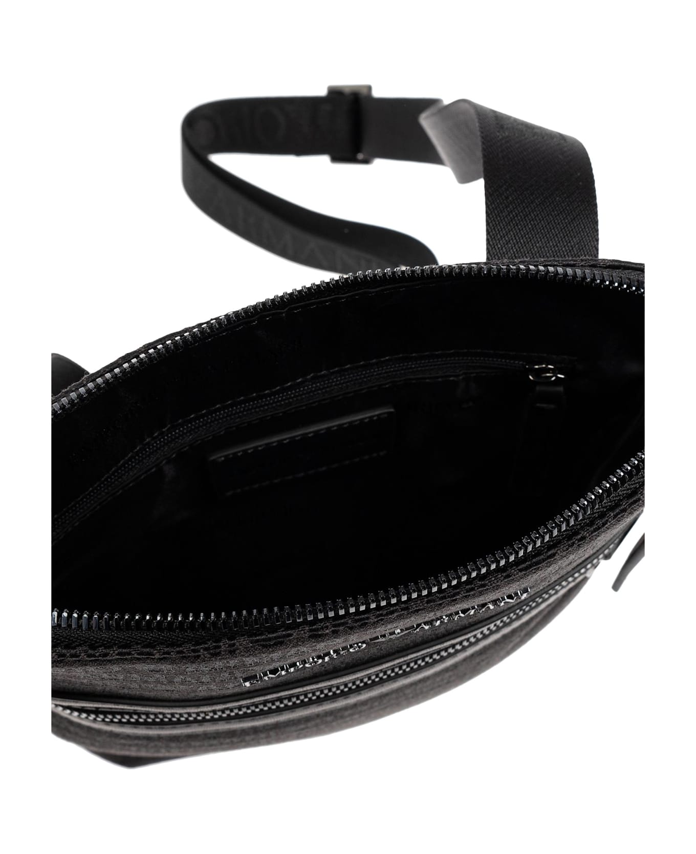 Emporio Armani Shoulder Bag With Monogram - Black