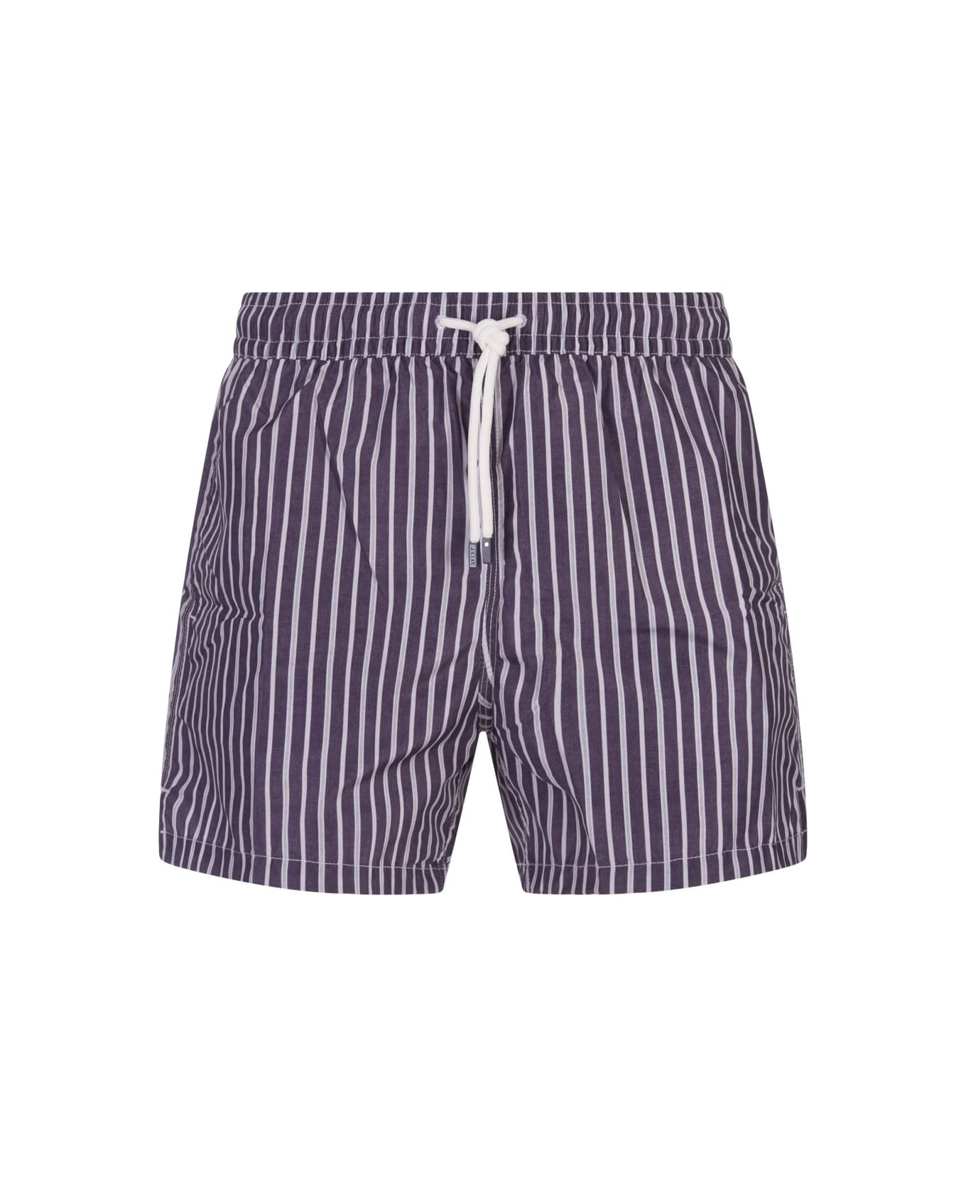 Fedeli Purple Striped Swim Shorts - Purple