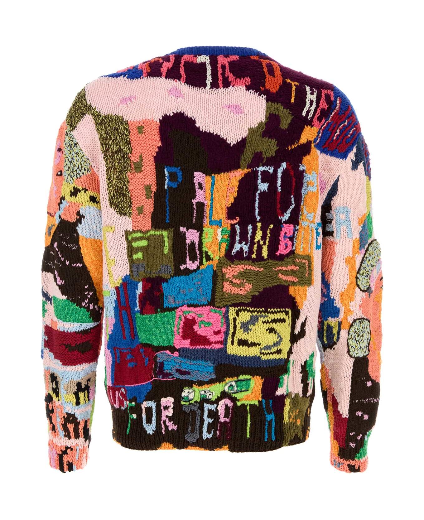 Loewe Embroidered Wool Blend Sweater - MULTICOLOR