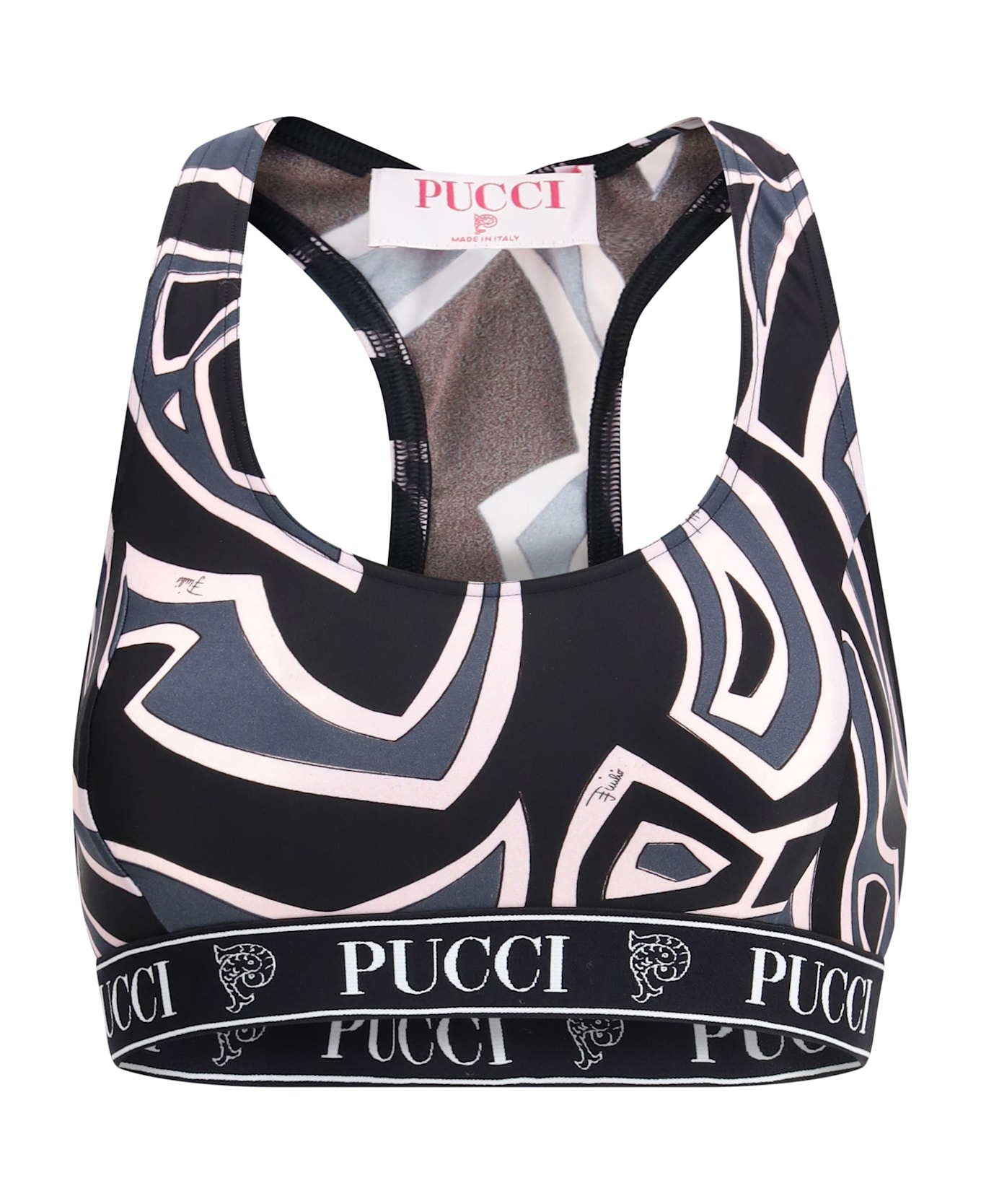 Pucci Sports Bra In Lycra - BLACK PINK