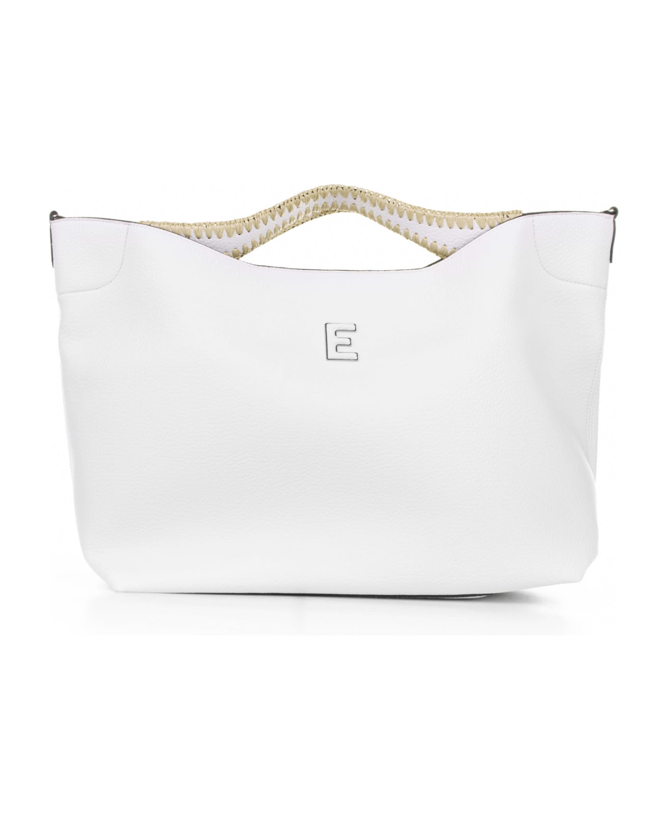 Ermanno Scervino Rachele Large White Leather Handbag - BIANCO