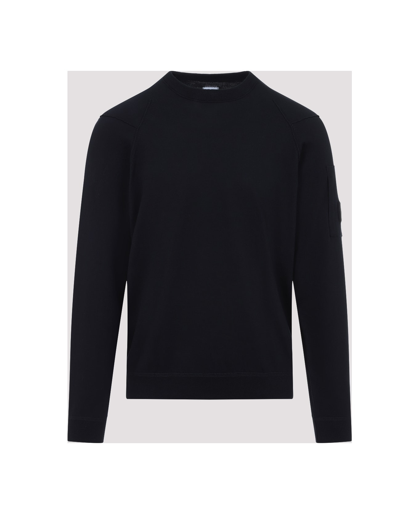 C.P. Company Sea Island Crew Neck Lens Knit Pullover - Total Eclipse