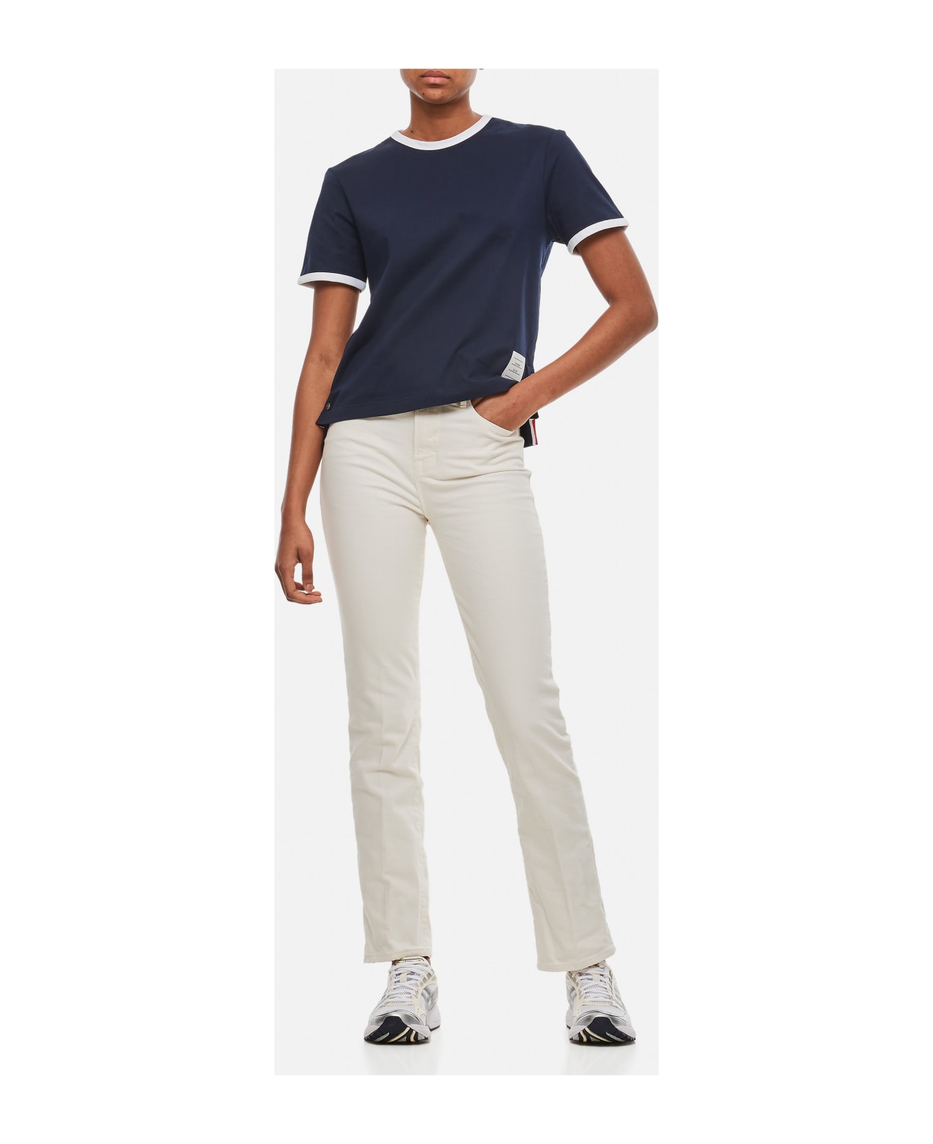 Frame Le Super High Straight Leg Cotton Jeans - White