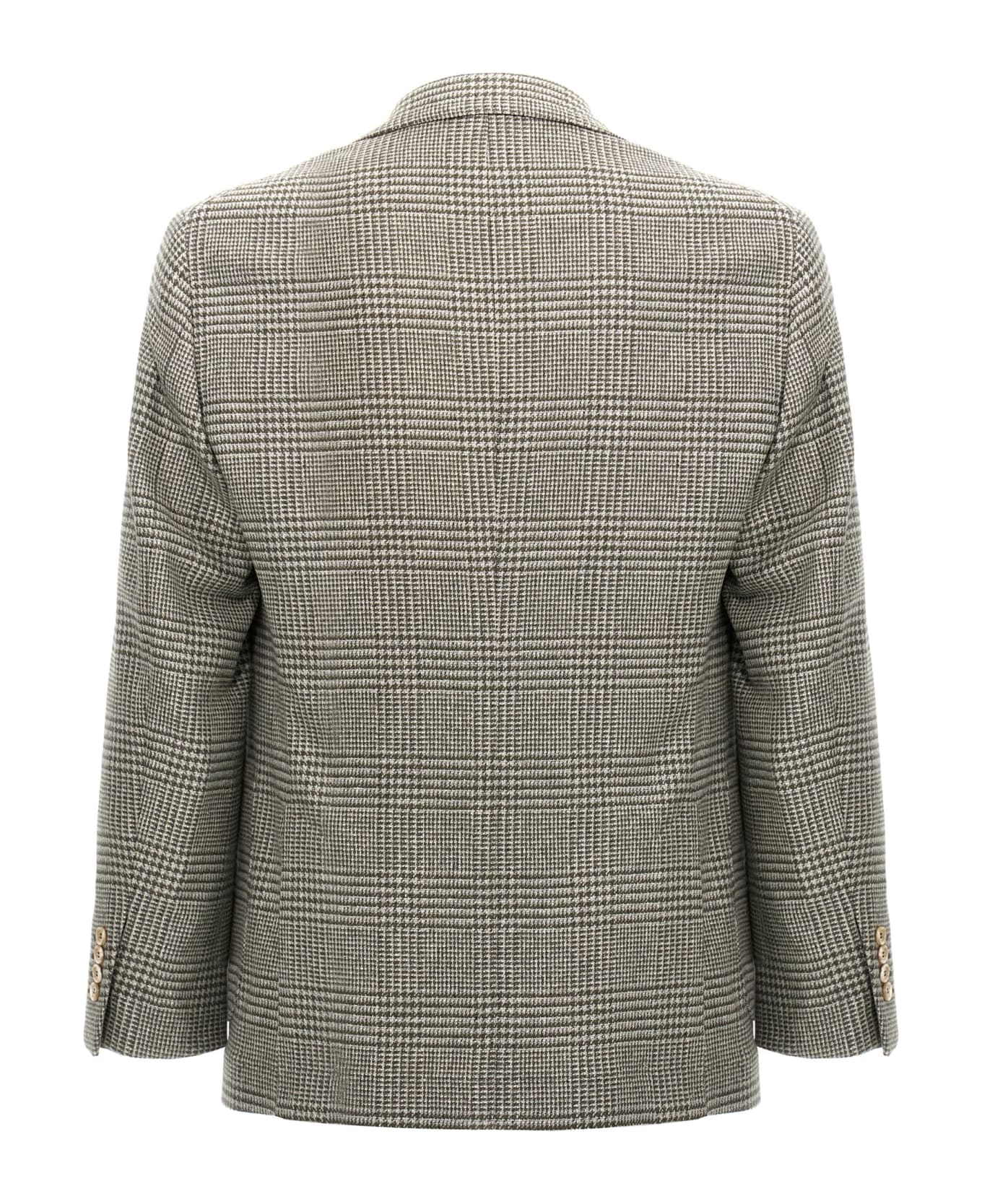 Brunello Cucinelli Check Single-breasted Blazer - Green