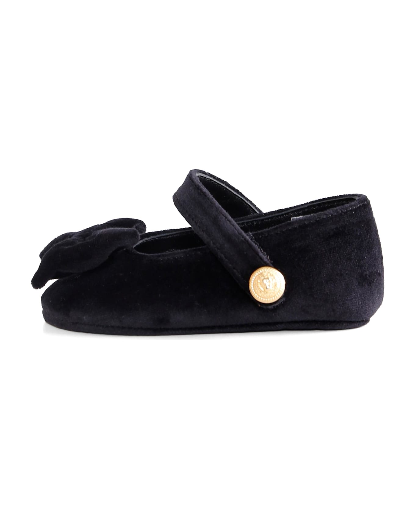 Balmain Black Ballet Flats For Baby Girl With Bow - Black