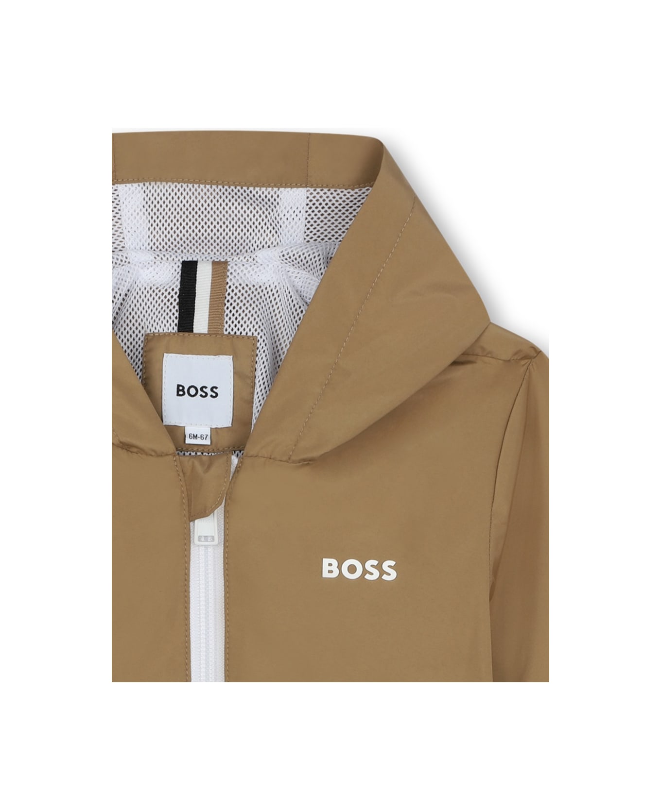Hugo Boss Hooded K-way - BEIGE