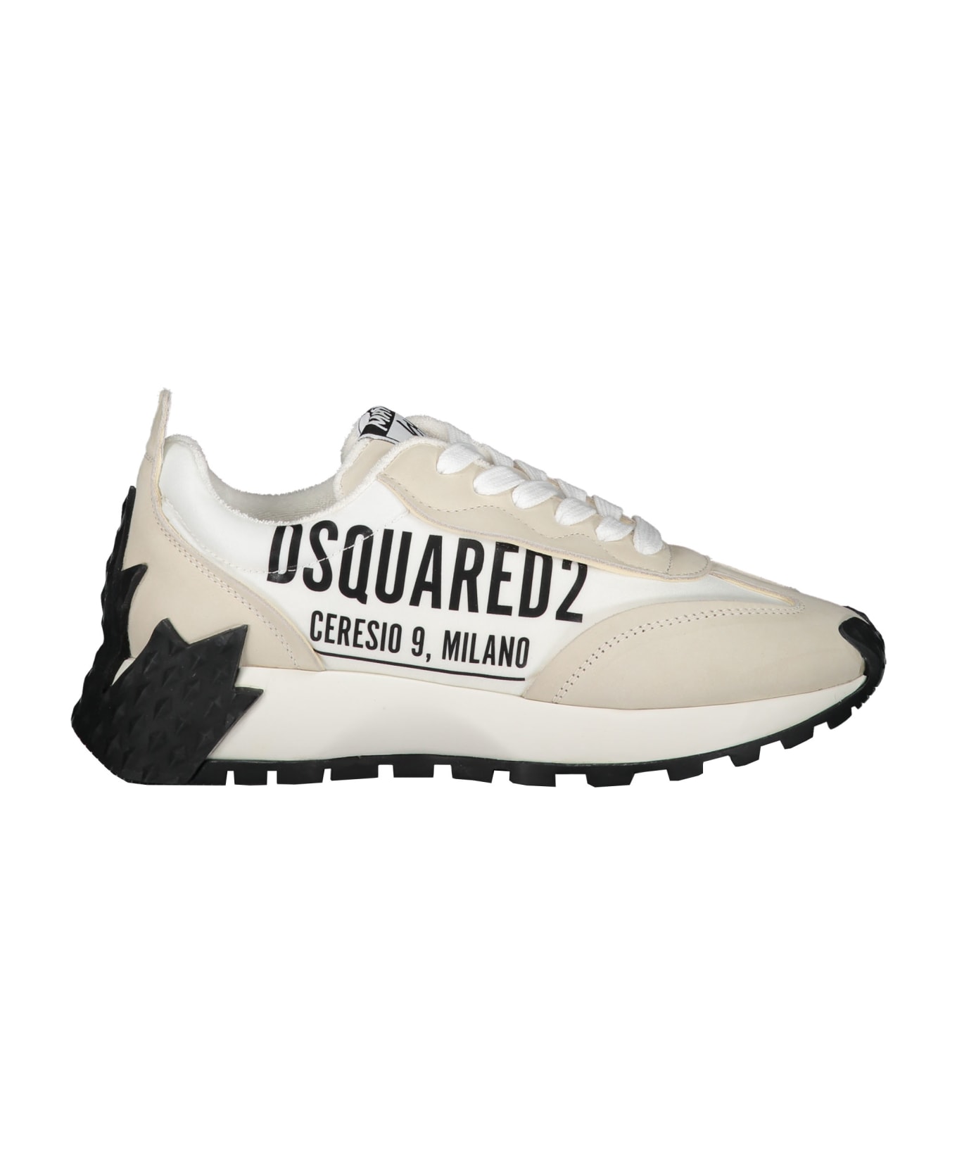 Dsquared2 Logo Detail Leather Sneakers - White スニーカー