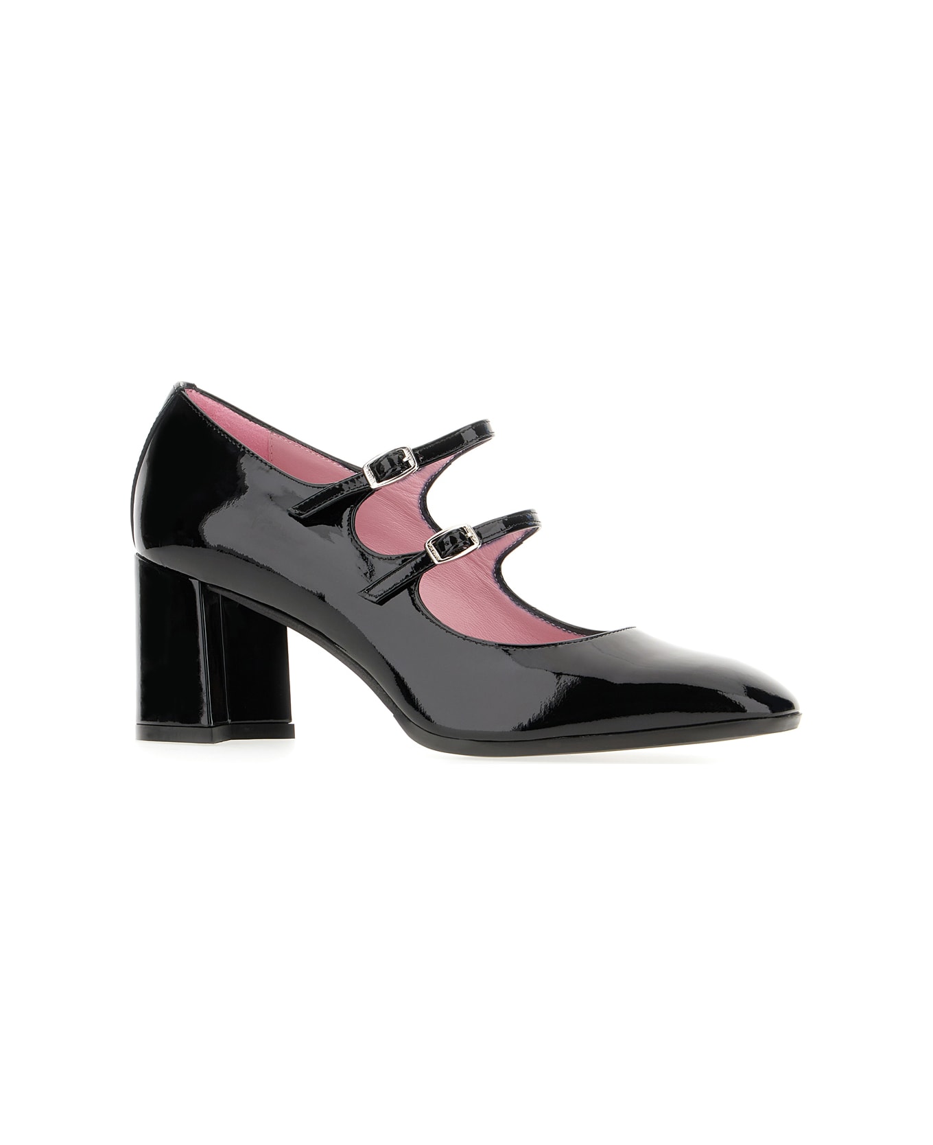 Carel Black Leather Alice Pumps - BLACK