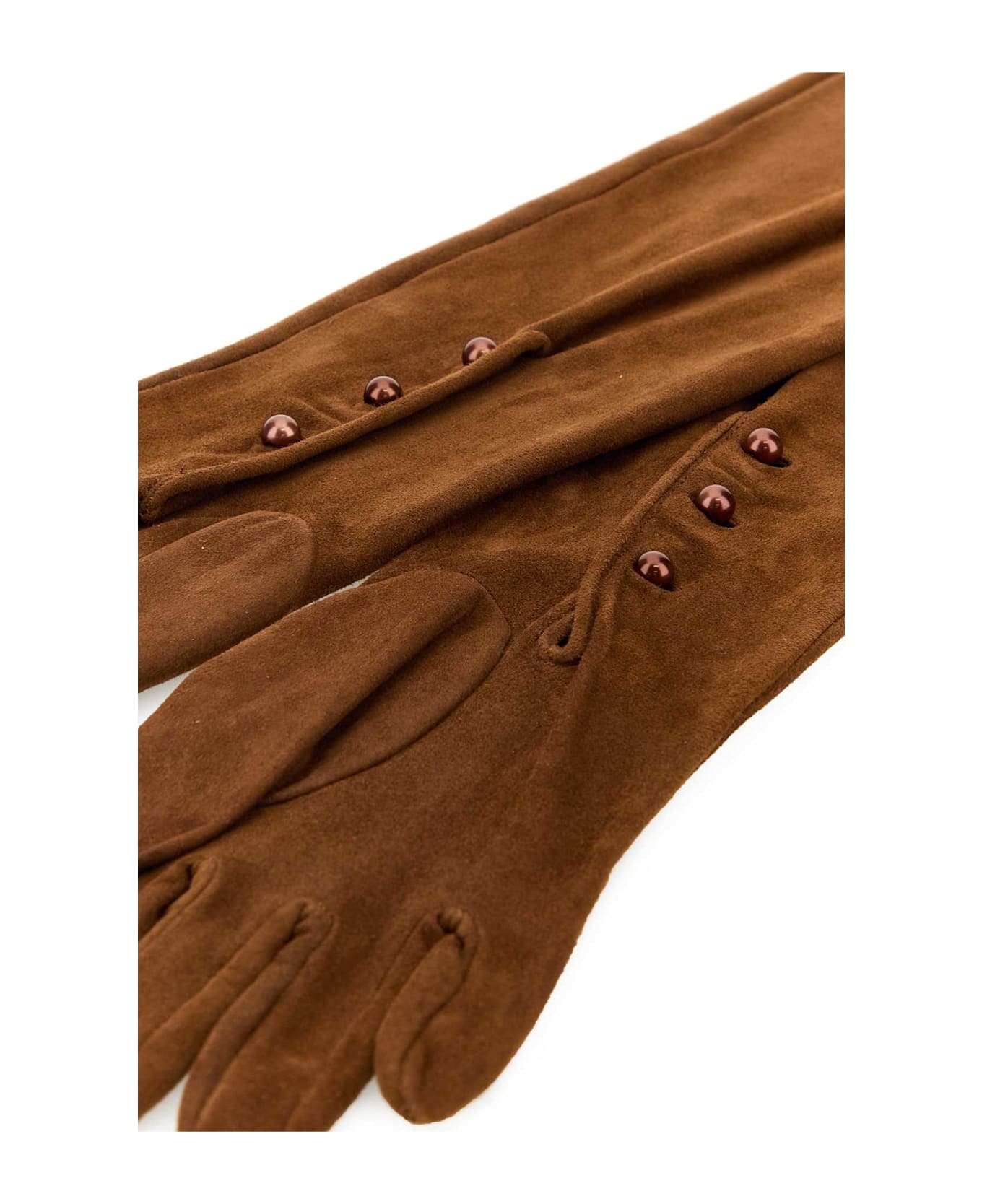 Prada Caramel Suede Long Gloves - PALISSANDRO