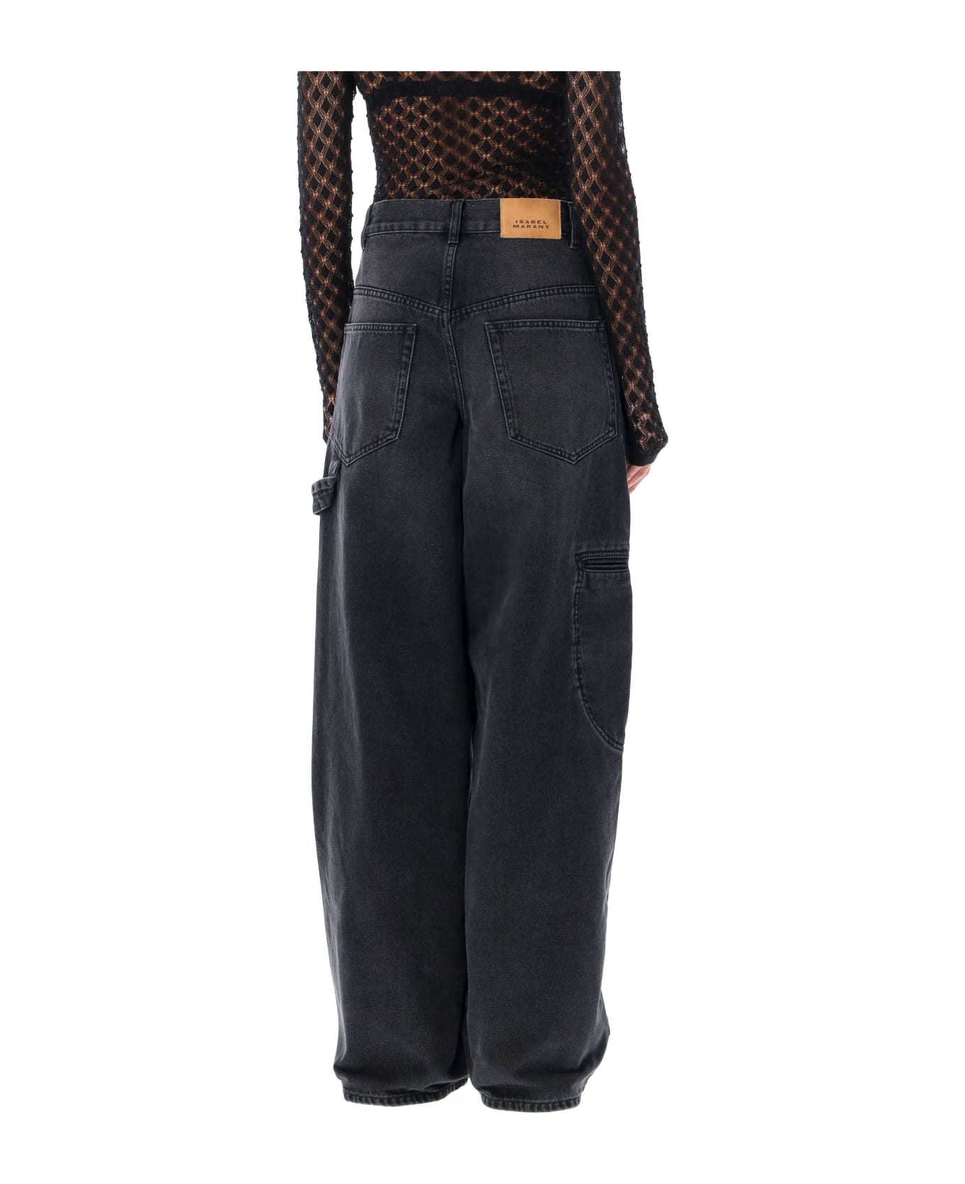 Marant Étoile Wide Leg Cargo Jeans - FADED BLACK