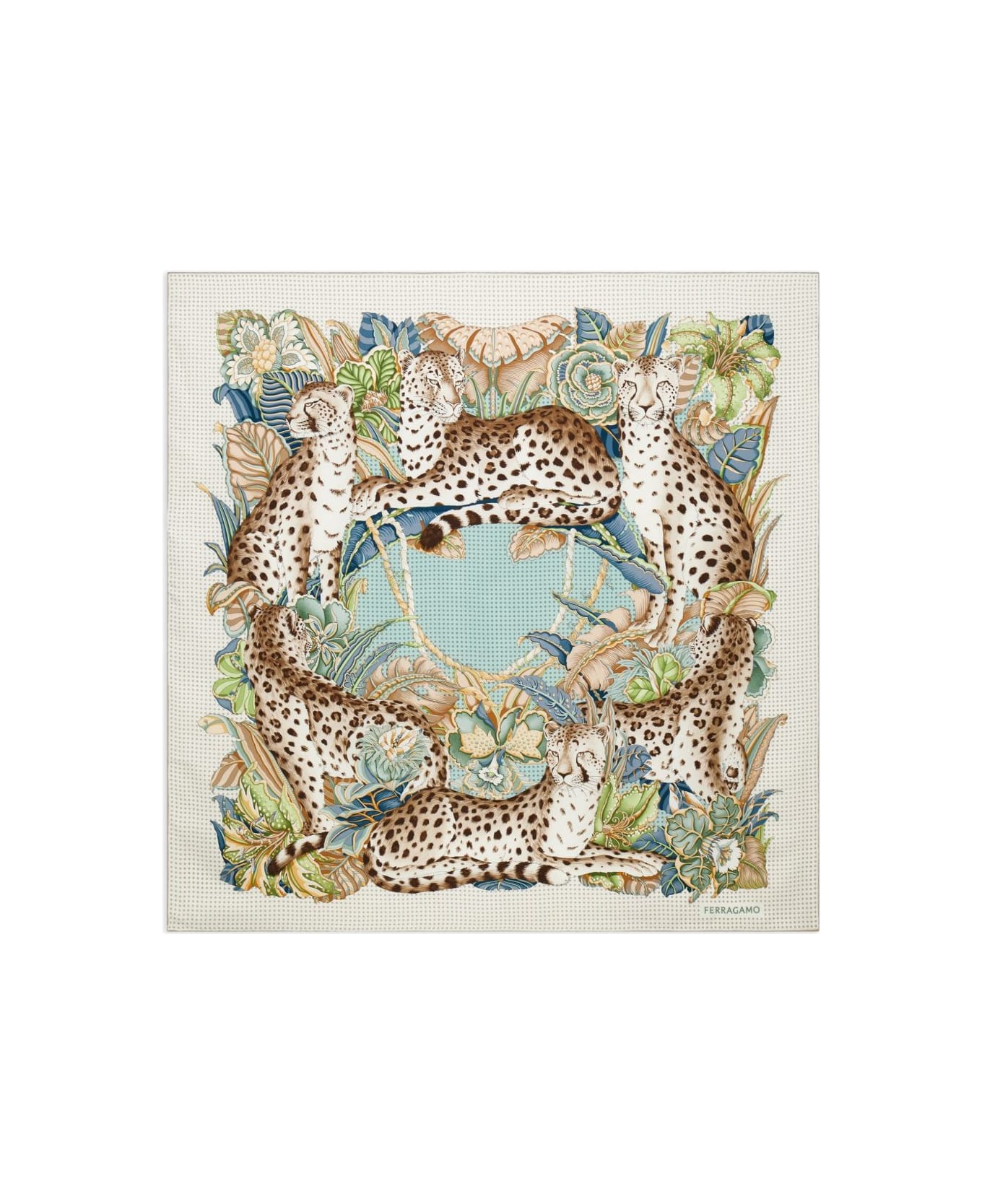 Ferragamo Printed Silk Foulard - Green
