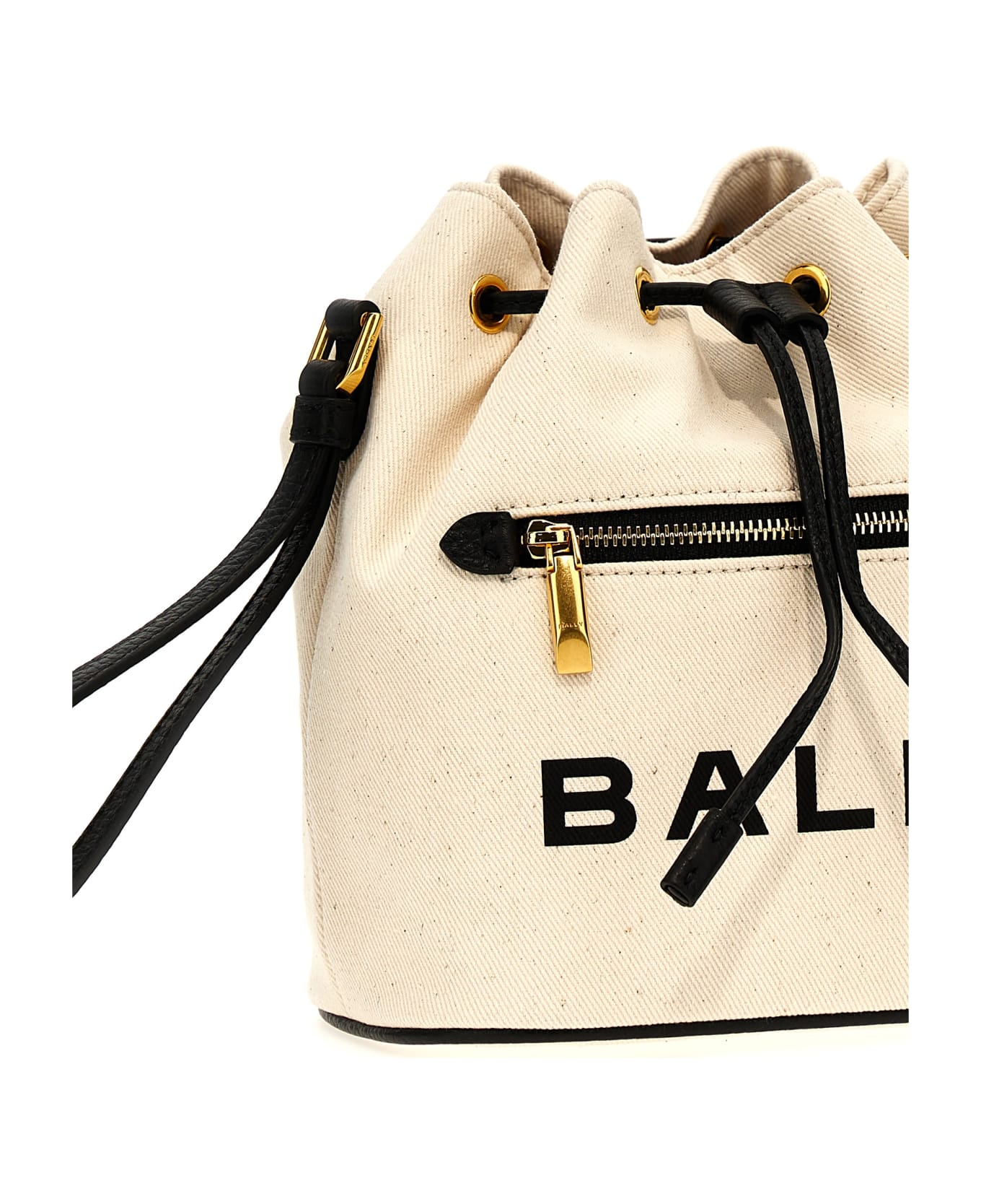 Bally 'bar Mini' Bucket Bag - White/Black
