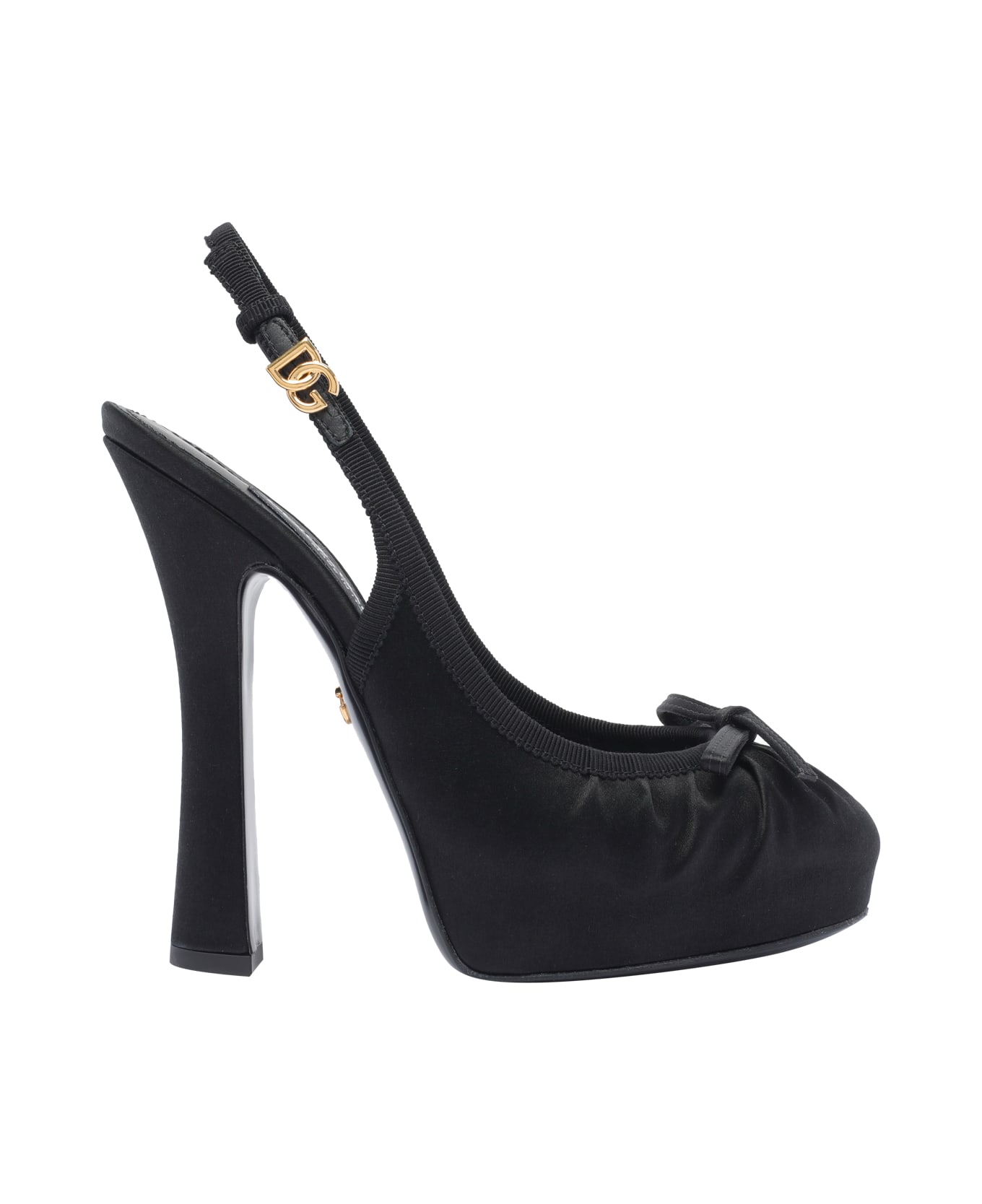 Dolce & Gabbana Dg Logo Satin Slingback