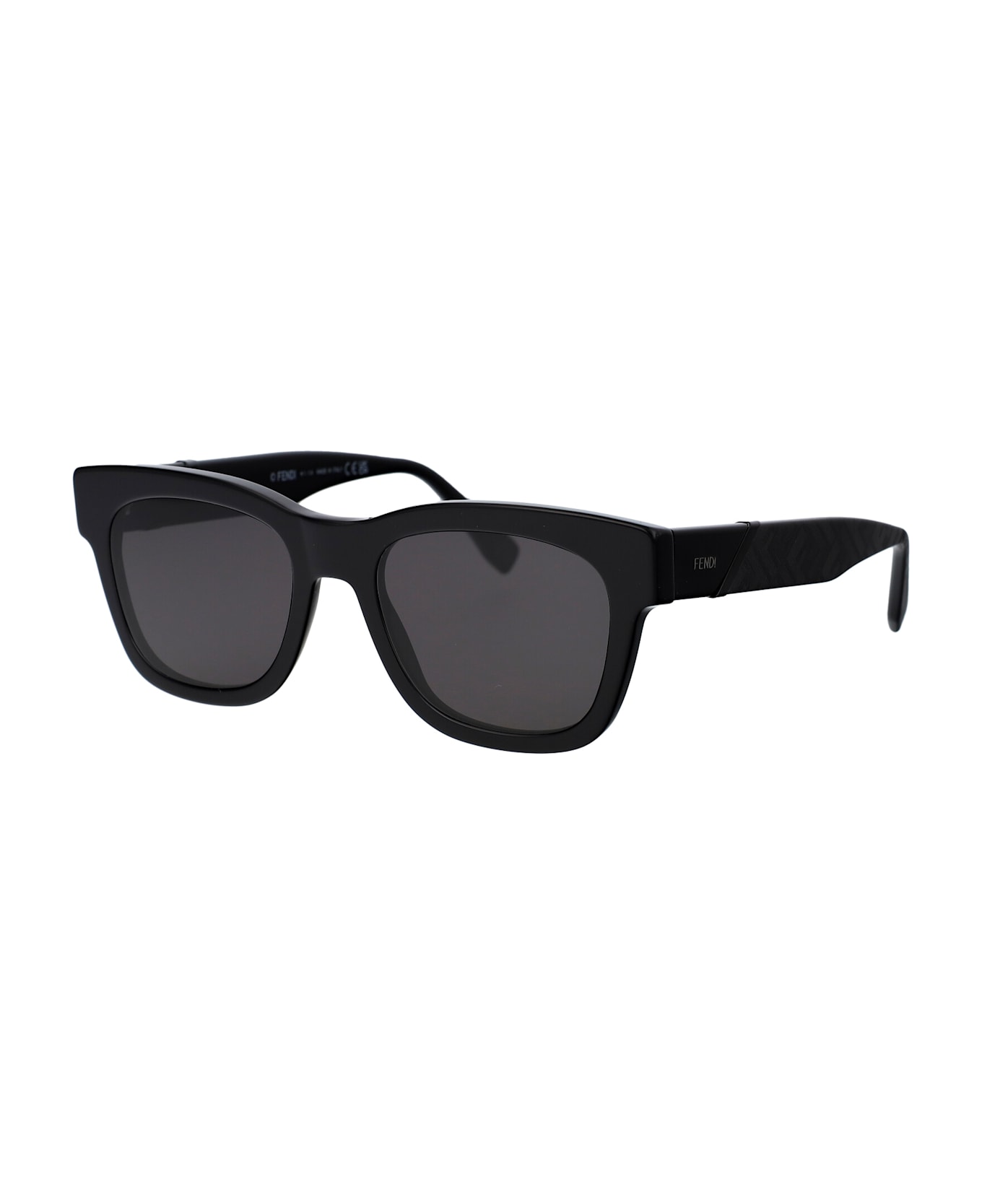 Fendi Eyewear Fendi Diagonal Sunglasses - 01A SHINY BLACK / SMOKE