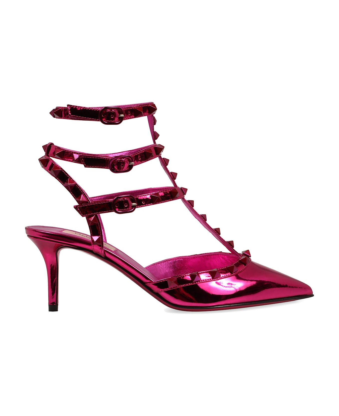 Valentino Garavani Rockstud Patent Leather Slingback - Fuchsia