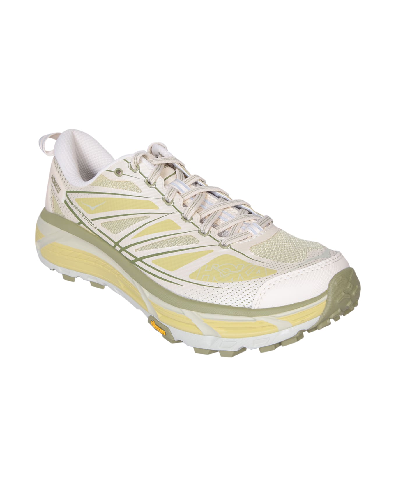 Hoka One One Mafate Speed2 Sneakers In White And Yellow - Yellow