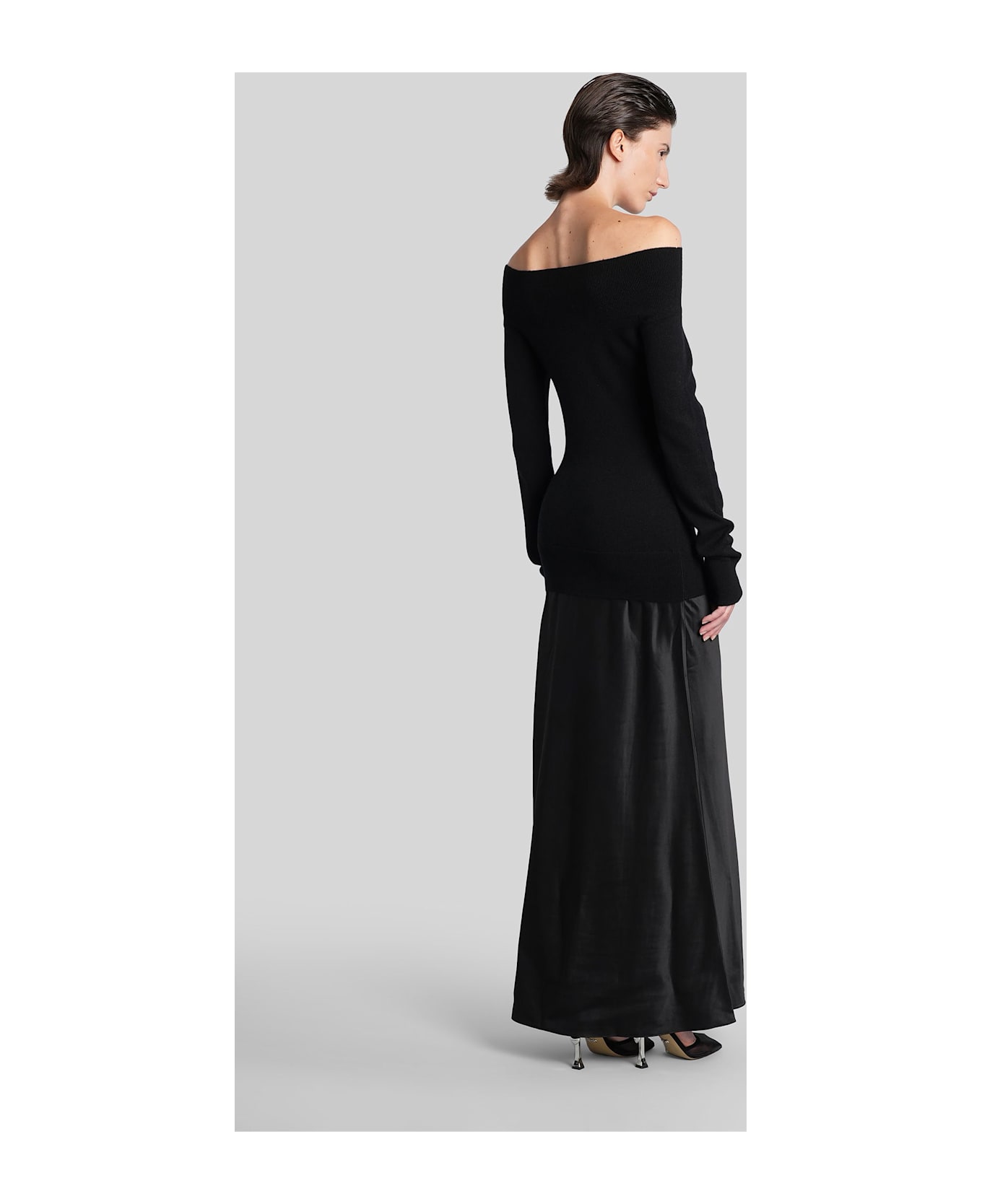 Christopher Esber Long Dress In Black Cashmere - black